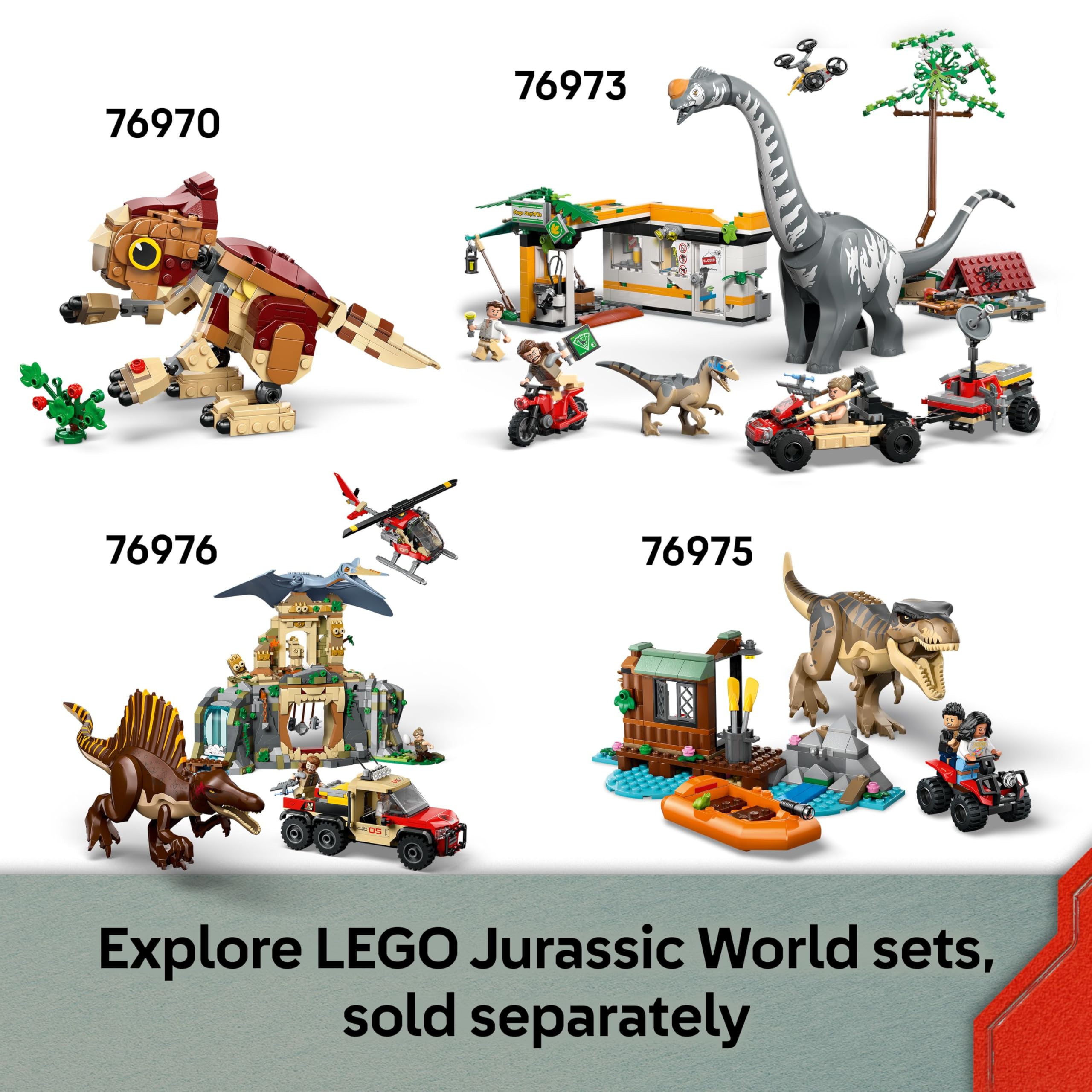 LEGO Jurassic World Raptor Off-Road Escape 76972 Building Toy Set | Ages 6+ 8