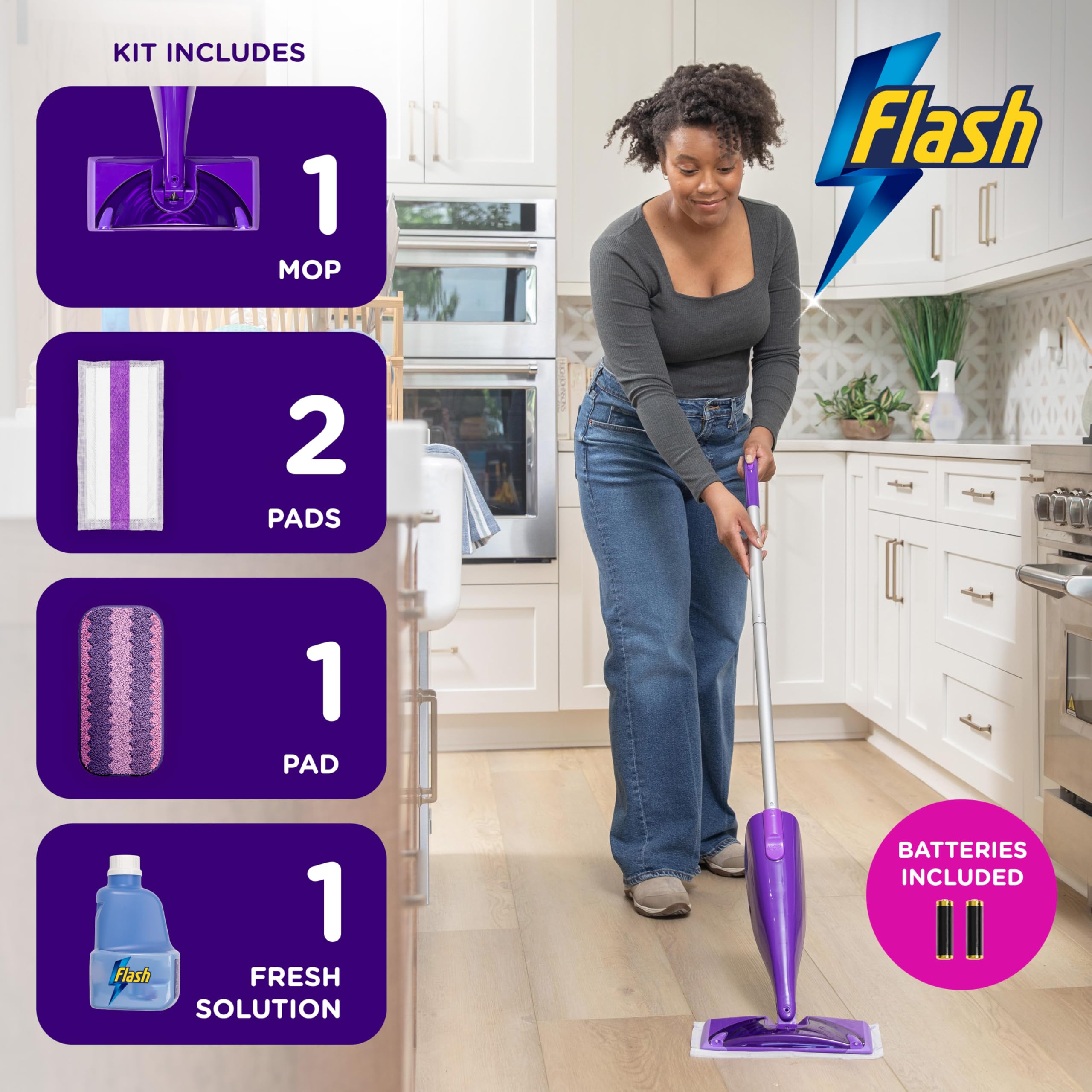 Flash Powermop Bodenreiniger-Starter-Set – Sprühmopp mit waschbarem Mikrofaser-Pad 10