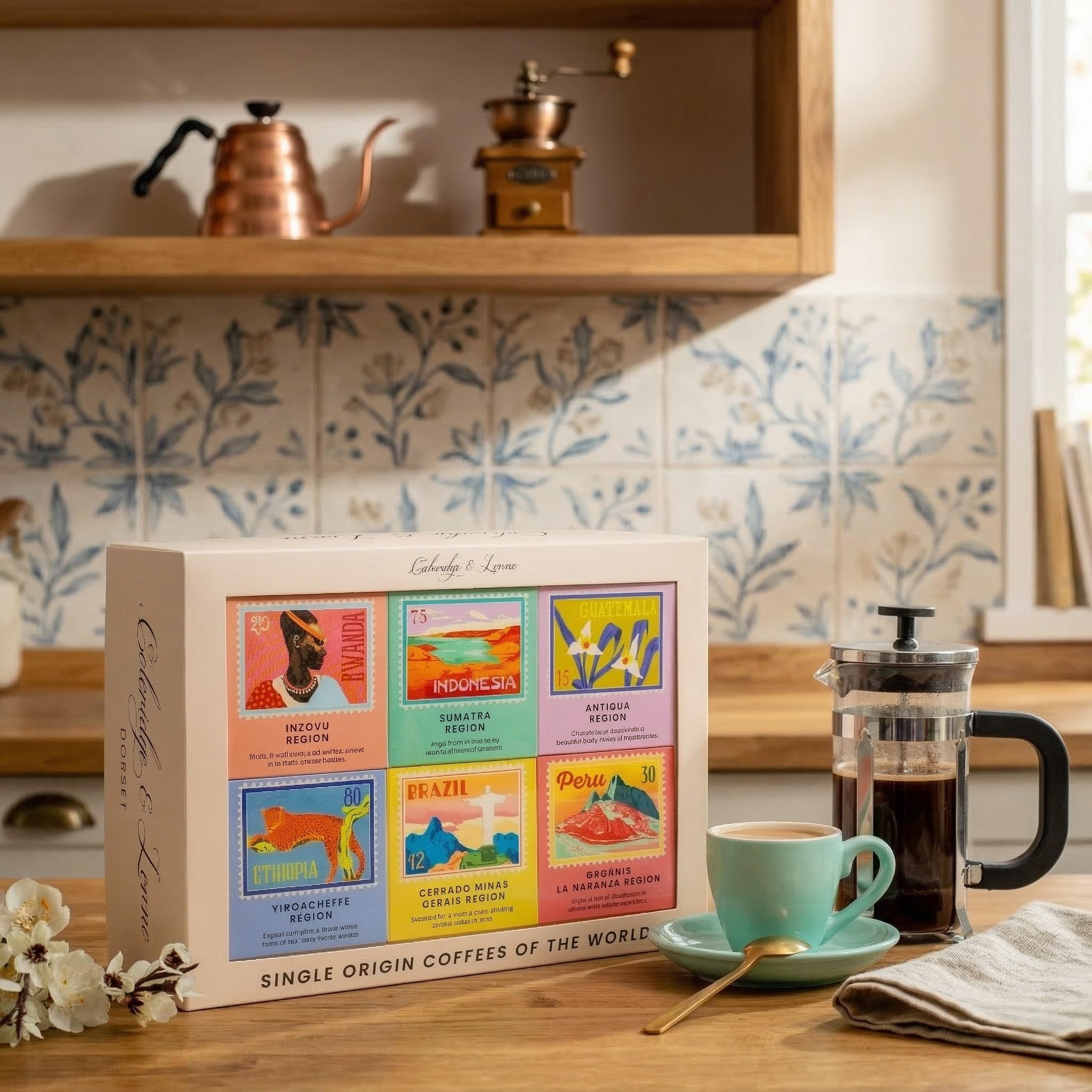 Coleridge & Lorne Single Origin Coffee Gift Set - 6 Ground Coffees from Around the World 2