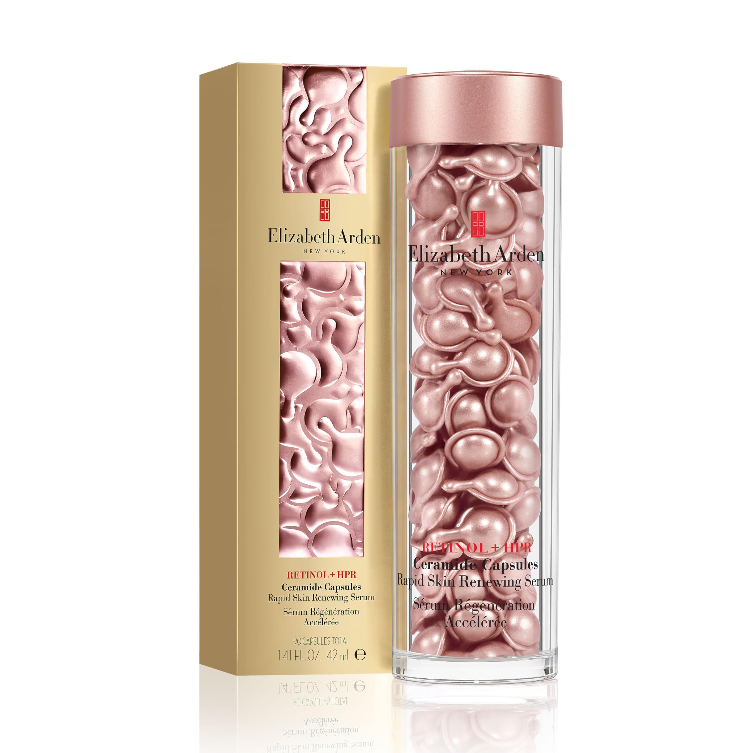 Elizabeth Arden Retinol + HPR Ceramide Capsules Rapid Skin Renewing Serum | 90pcs | Unscented