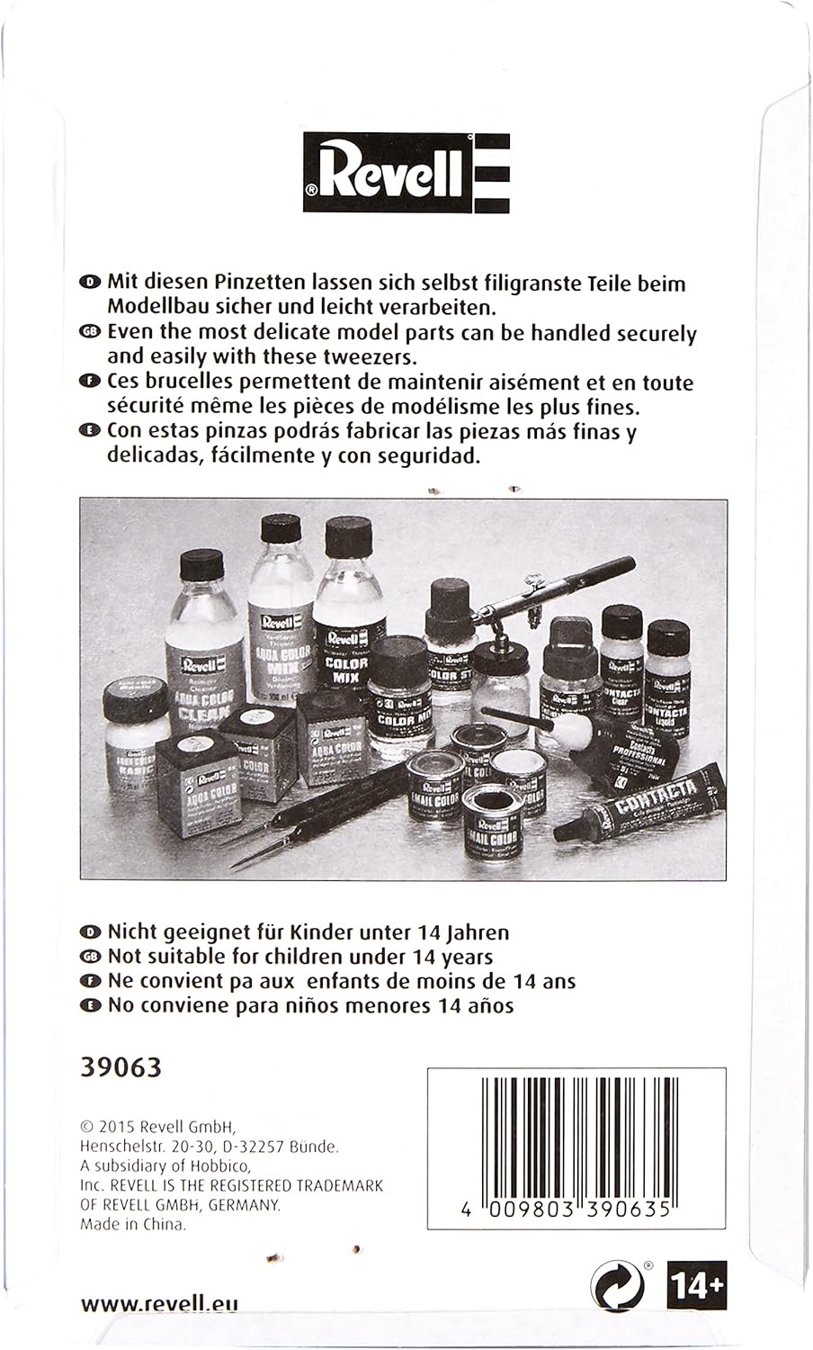 Revell 39063 Modelling Tweezers Set of 3 – Straight, Curved, Clamp 6