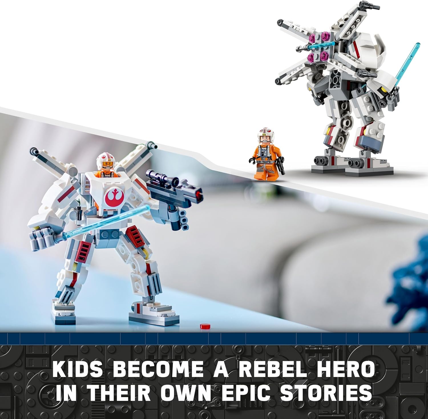 LEGO Star Wars Luke Skywalker X-Wing Mech Building Set - Posable Action Figure with Lightsaber for Kids 6+ 7