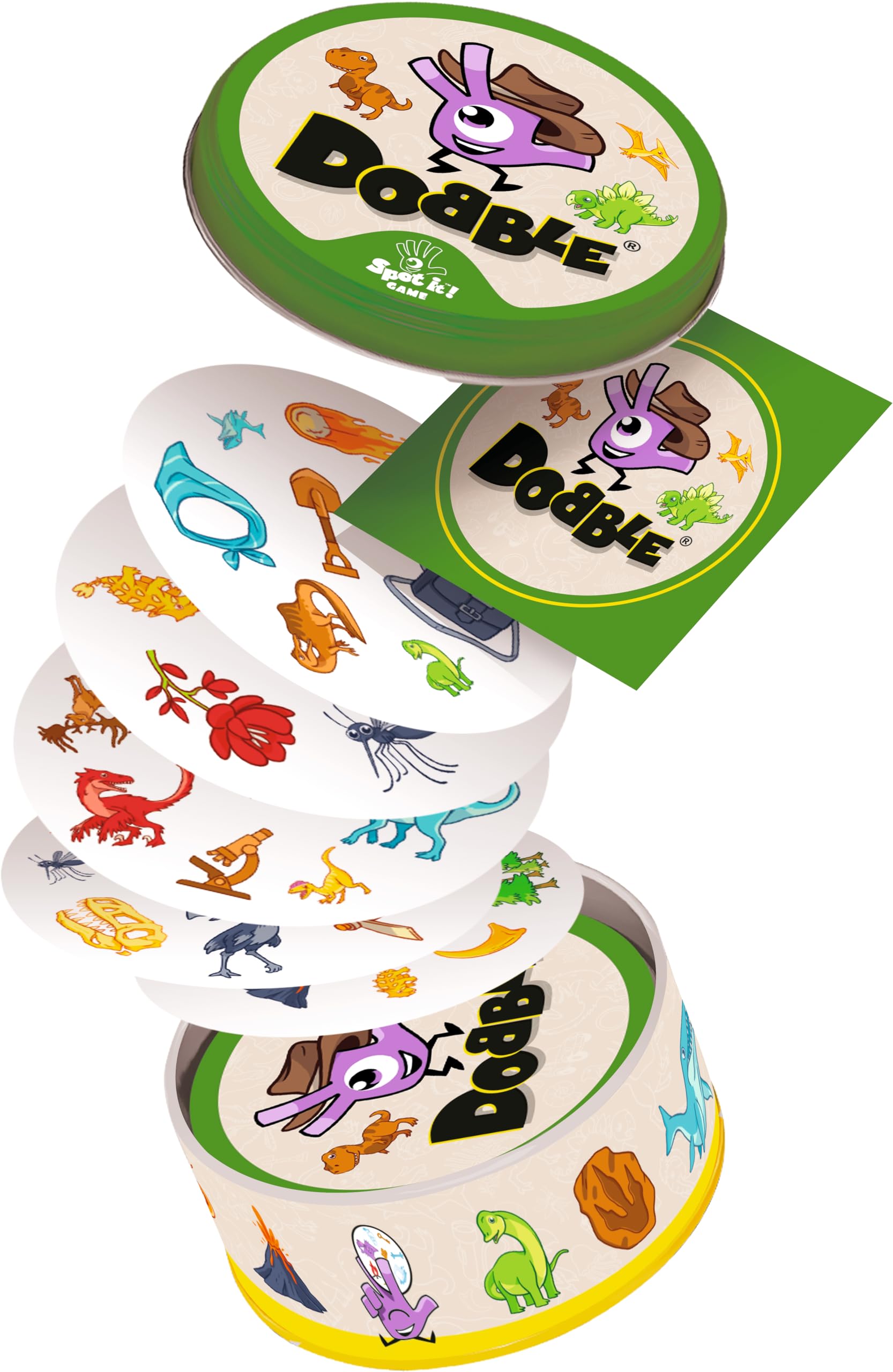 Asmodee Dobble Dinosaurs Family Card Game | Ages 4+ | 2-8 Players