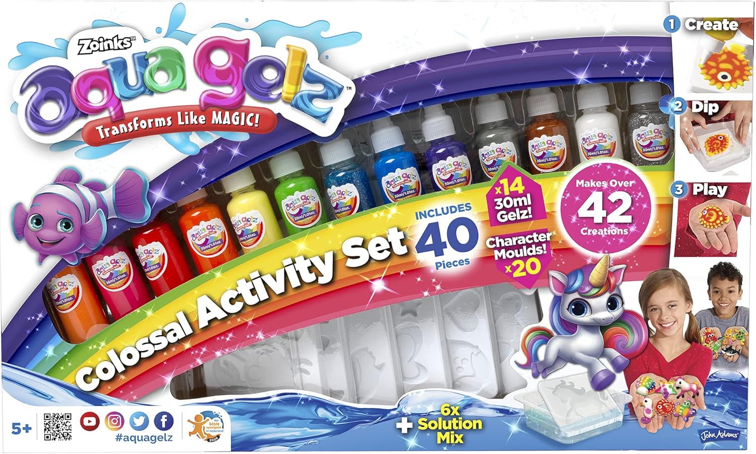 AquaGelz Colossal Activity Set - Sensory Arts & Crafts Play for Kids 5+ 7