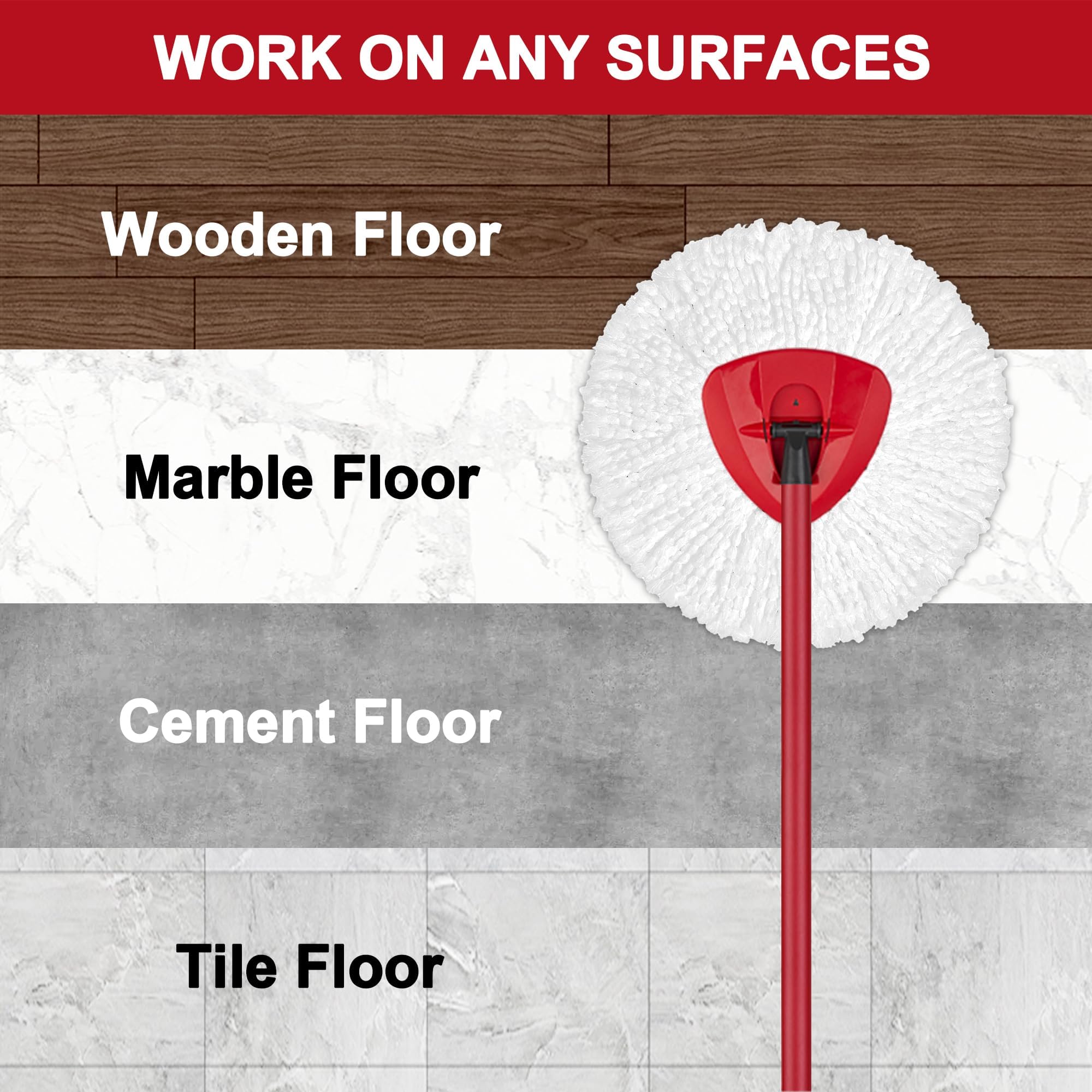 Tidy Monster – 4er-Pack Mikrofaser-Moppköpfe als Ersatz für Vileda EasyWring 1-Tank Spin Mop 7