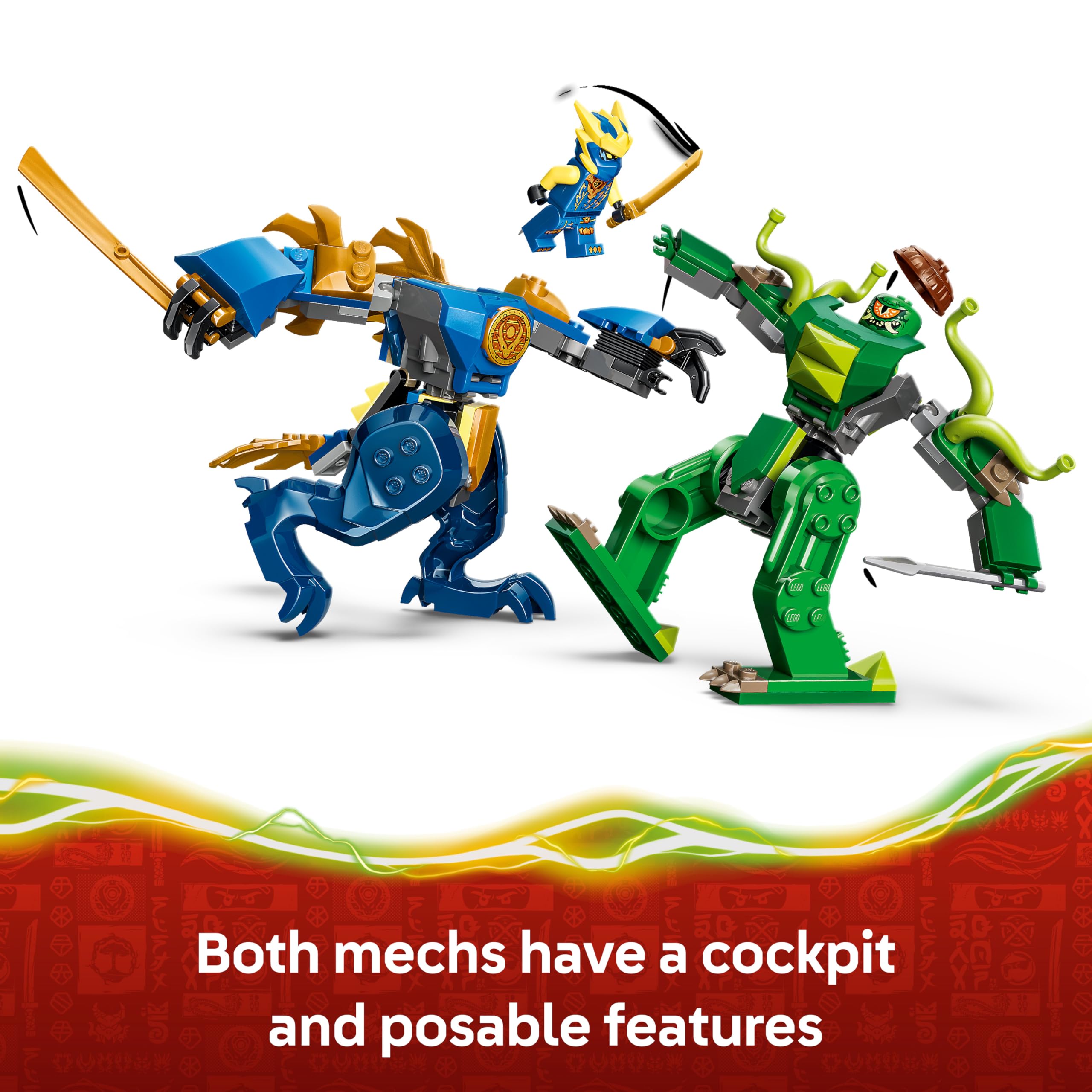LEGO NINJAGO Jay's Dragon Mech Fight Building Set 71853 | Ages 4+ 6