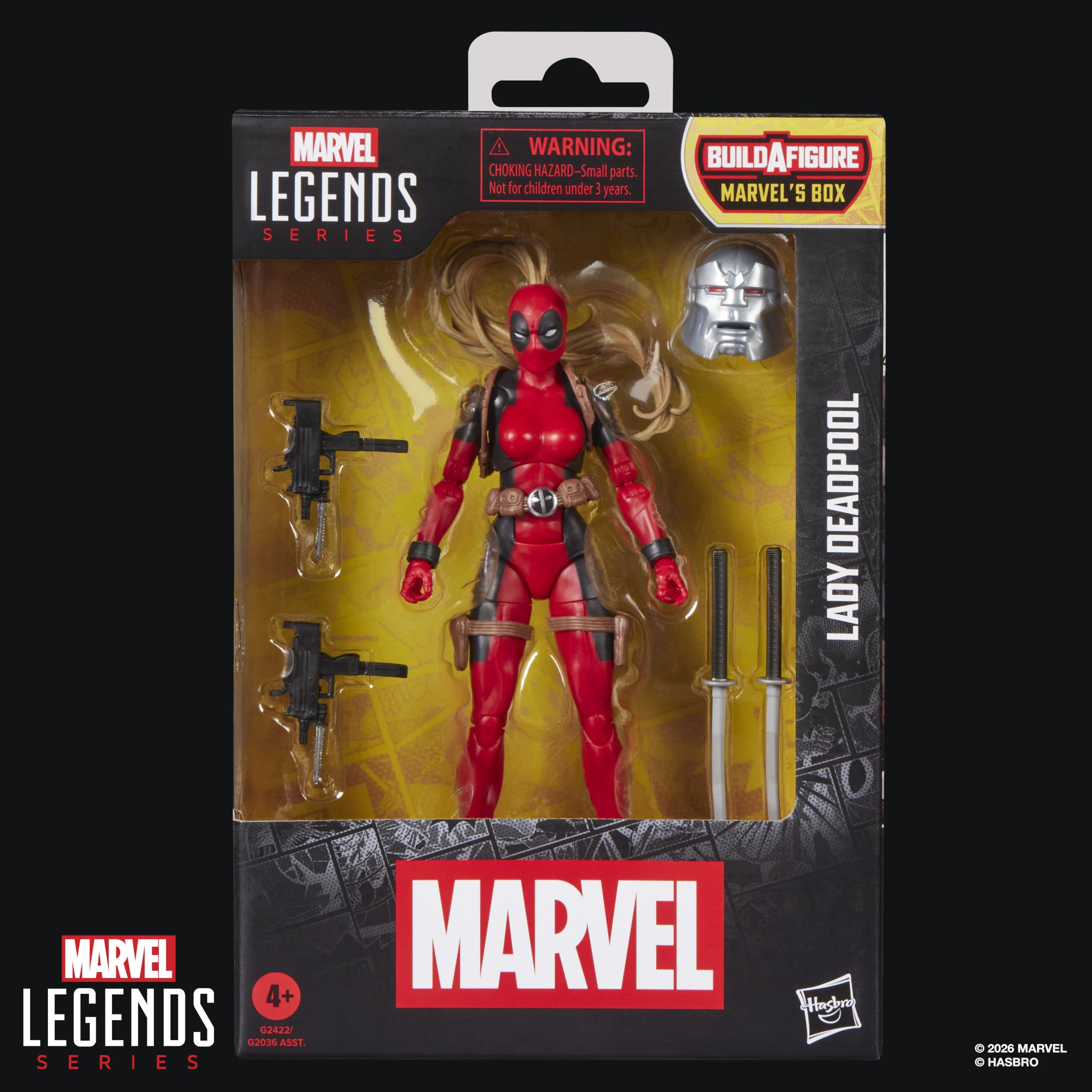 Marvel Lady Deadpool Action Figure - 15cm Scale, Multicolor, Includes 5 Accessories & Build-A-Figure Part 2