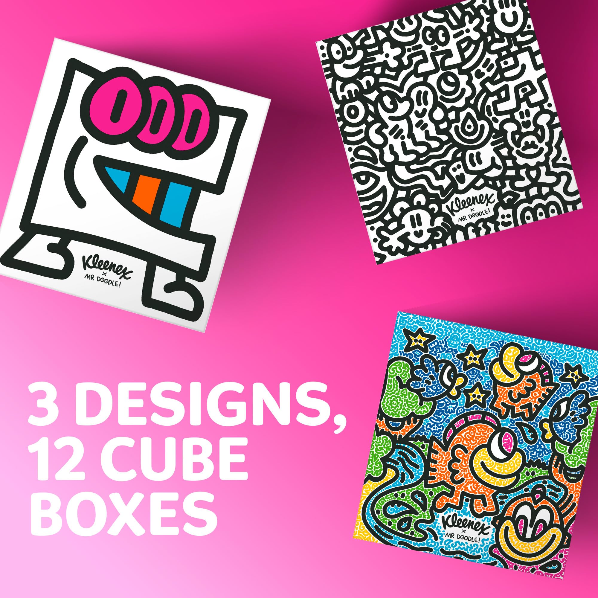 Kleenex - Mr Doodle Limited Edition Design Multipack Facial Tissues (12 Cubes) 7