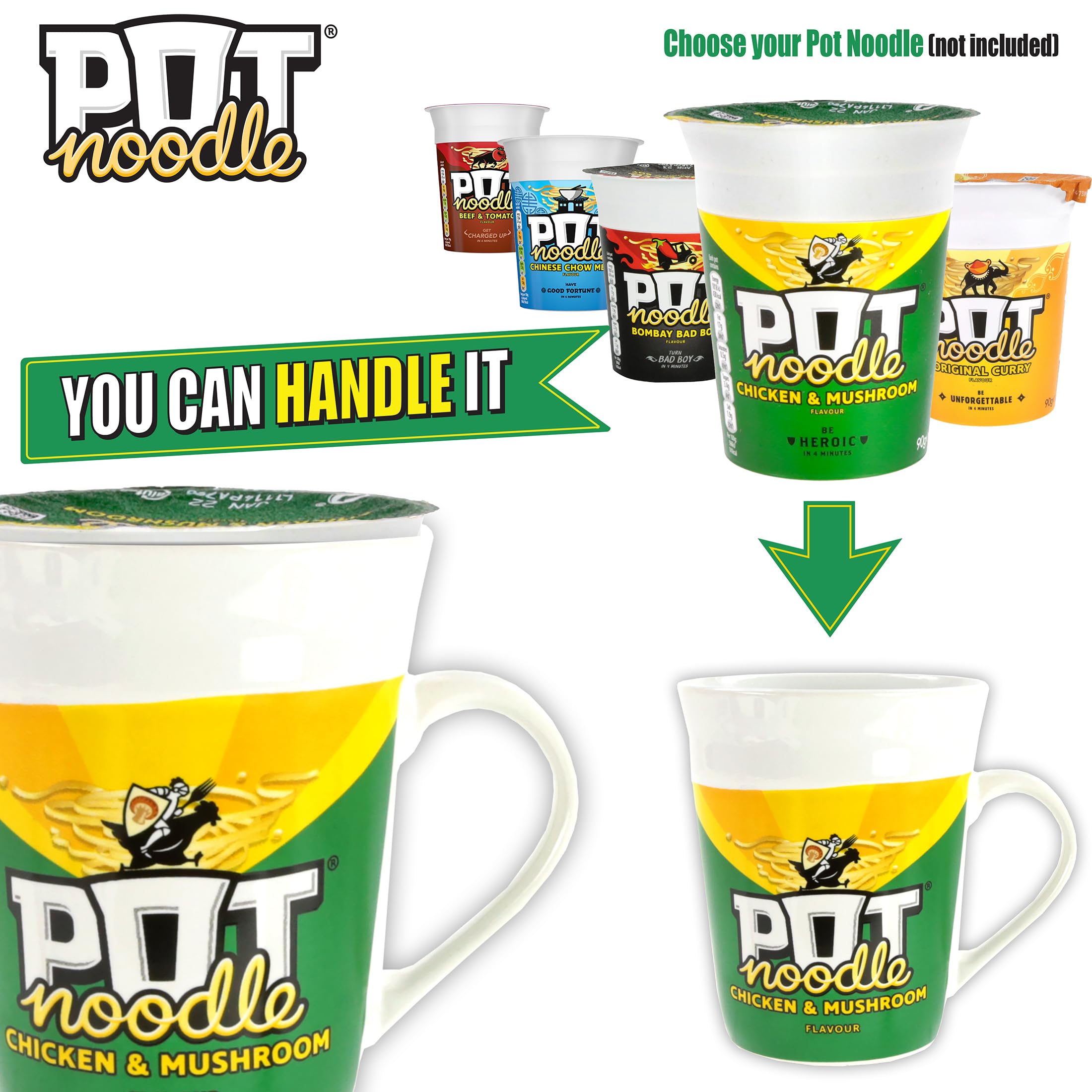 Kimm & Miller Pot Noodle Spinning Fork & Mug Gift Set - Chicken & Mushroom Design 6