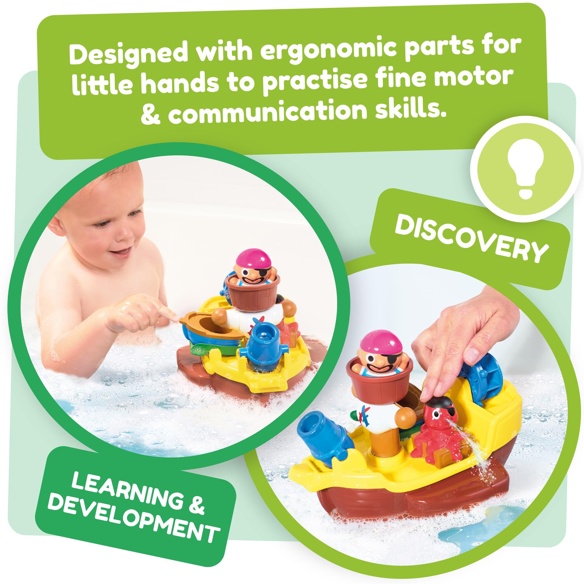 Toomies Pirate Bath Toy Ship for Toddlers 18 Months+ | Water Play & Motor Skills Development 5