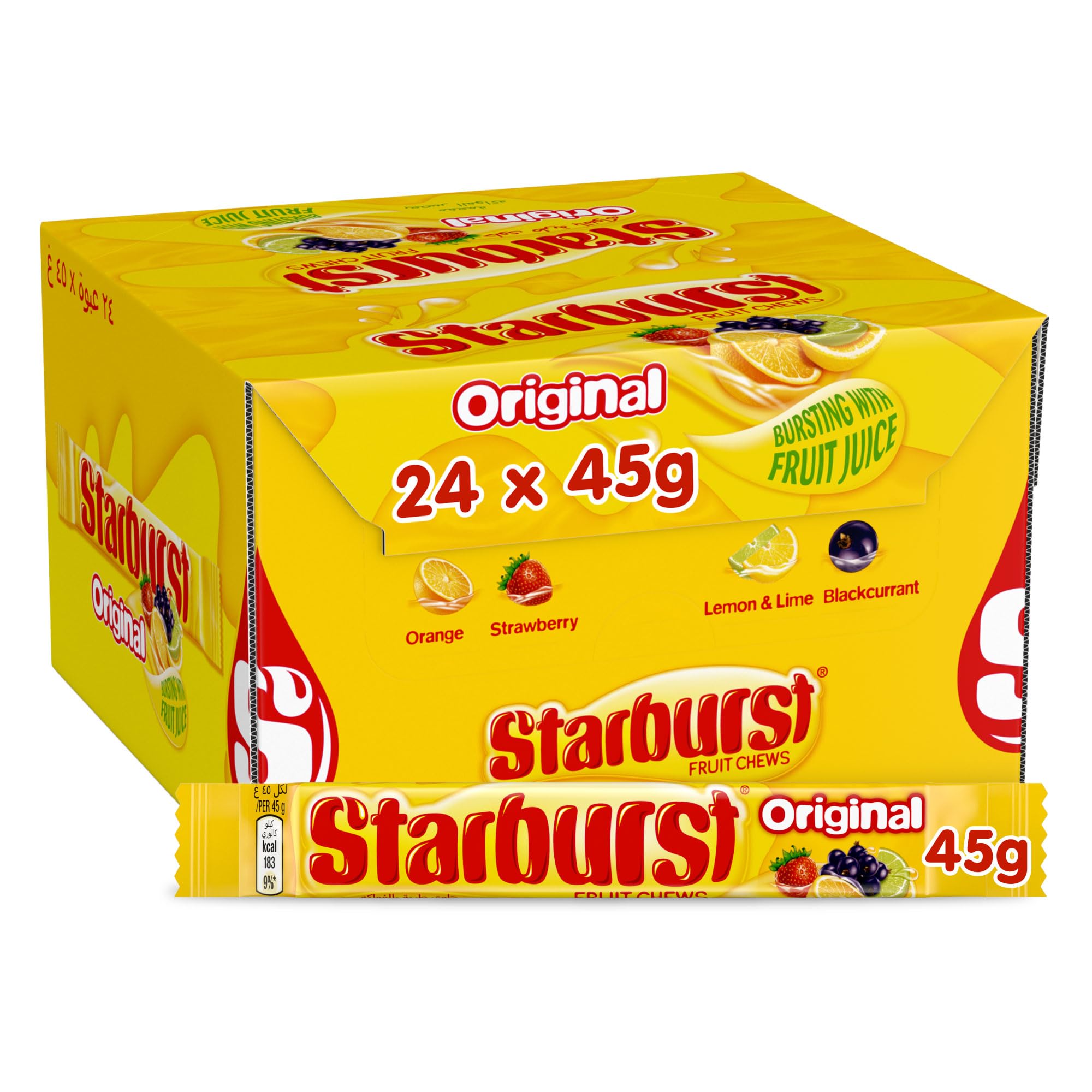 Starburst - Vegan Sweets Fruit Flavoured Bulk Box (24 x 45g Packs)