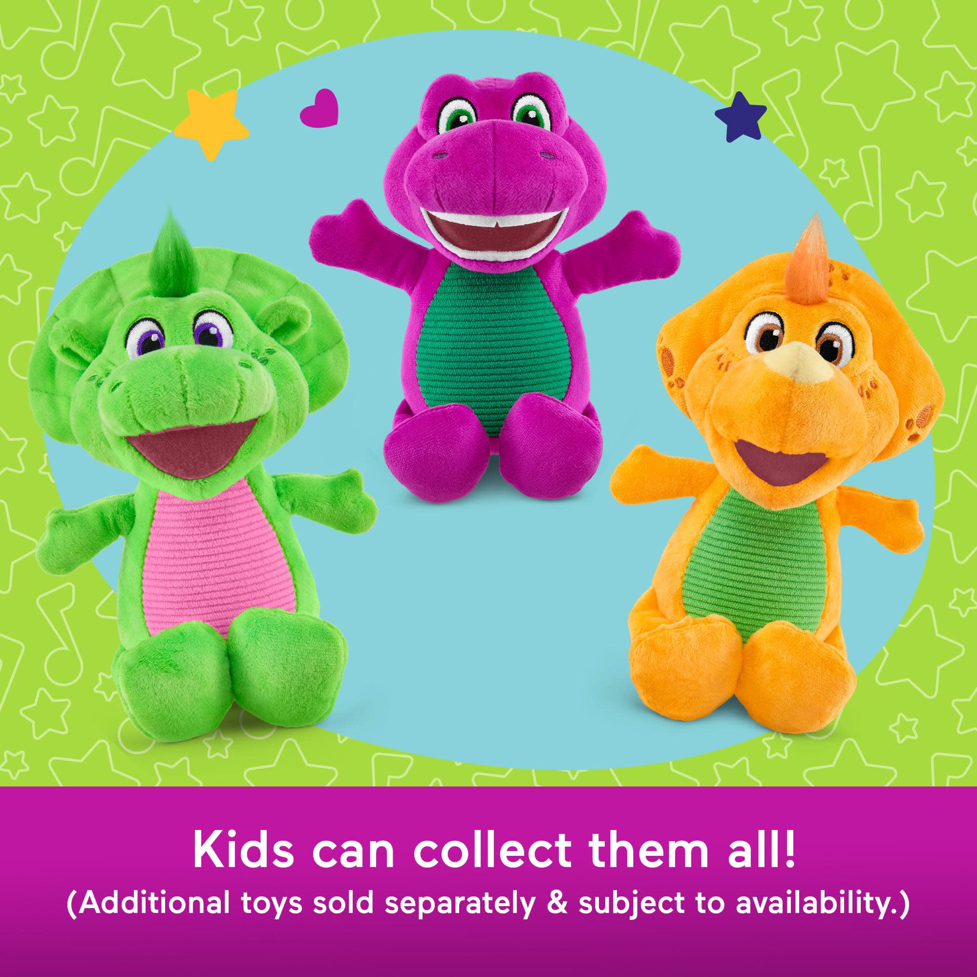Fisher-Price Barney's World 6.5-Inch Plush Dinosaur Toy for Toddlers 6