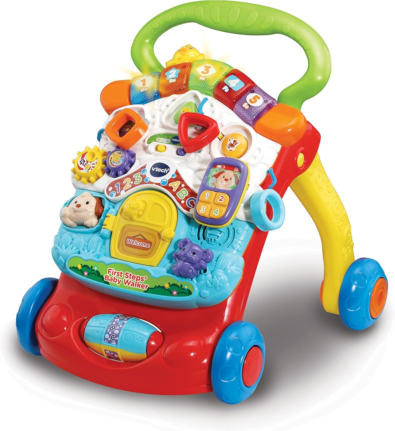 VTech First Steps Baby Walker - 2-in-1 Activity Centre with Lights, Sounds & Shape Sorter for 9 Months+