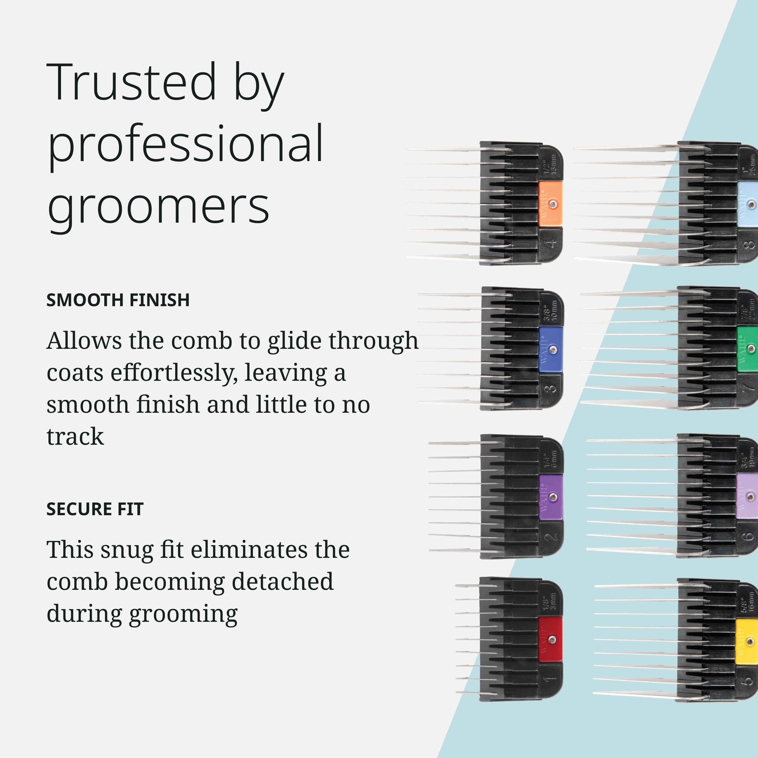 Wahl Stainless Steel Attachment Combs for Prime & Competition Blades | Mixed Color | 540g 6