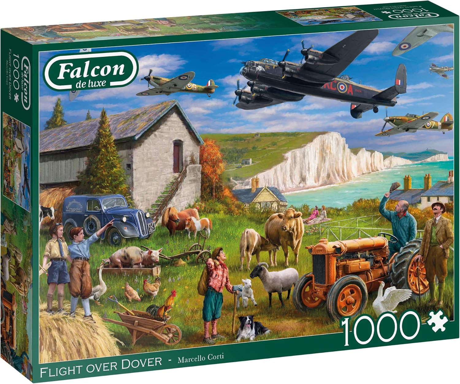 Jumbo Falcon de luxe Flight over Dover 1000-Piece Jigsaw Puzzle