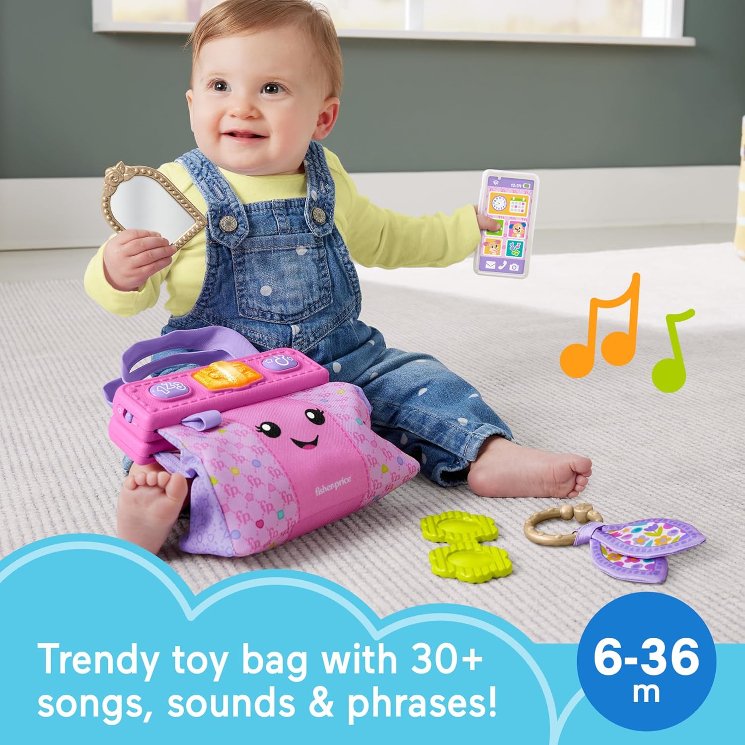 Fisher-Price Laugh & Learn Going Places Learning Purse - Interactive Educational Toy for Toddlers 6M+ 5