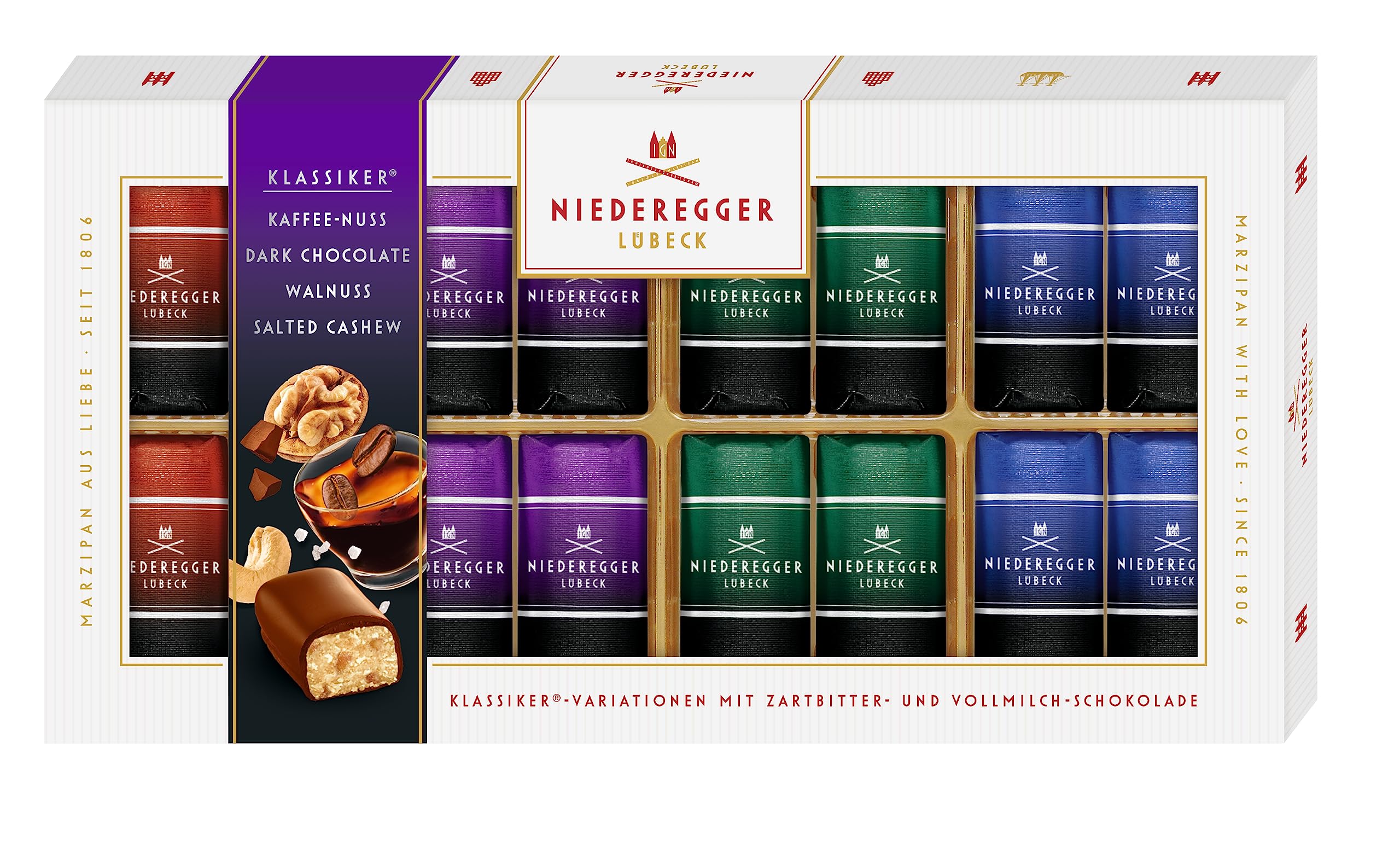 Niederegger Marzipan After Dark Edition - Verschiedene Schokoladen-Mandel-Marzipansorten 200g