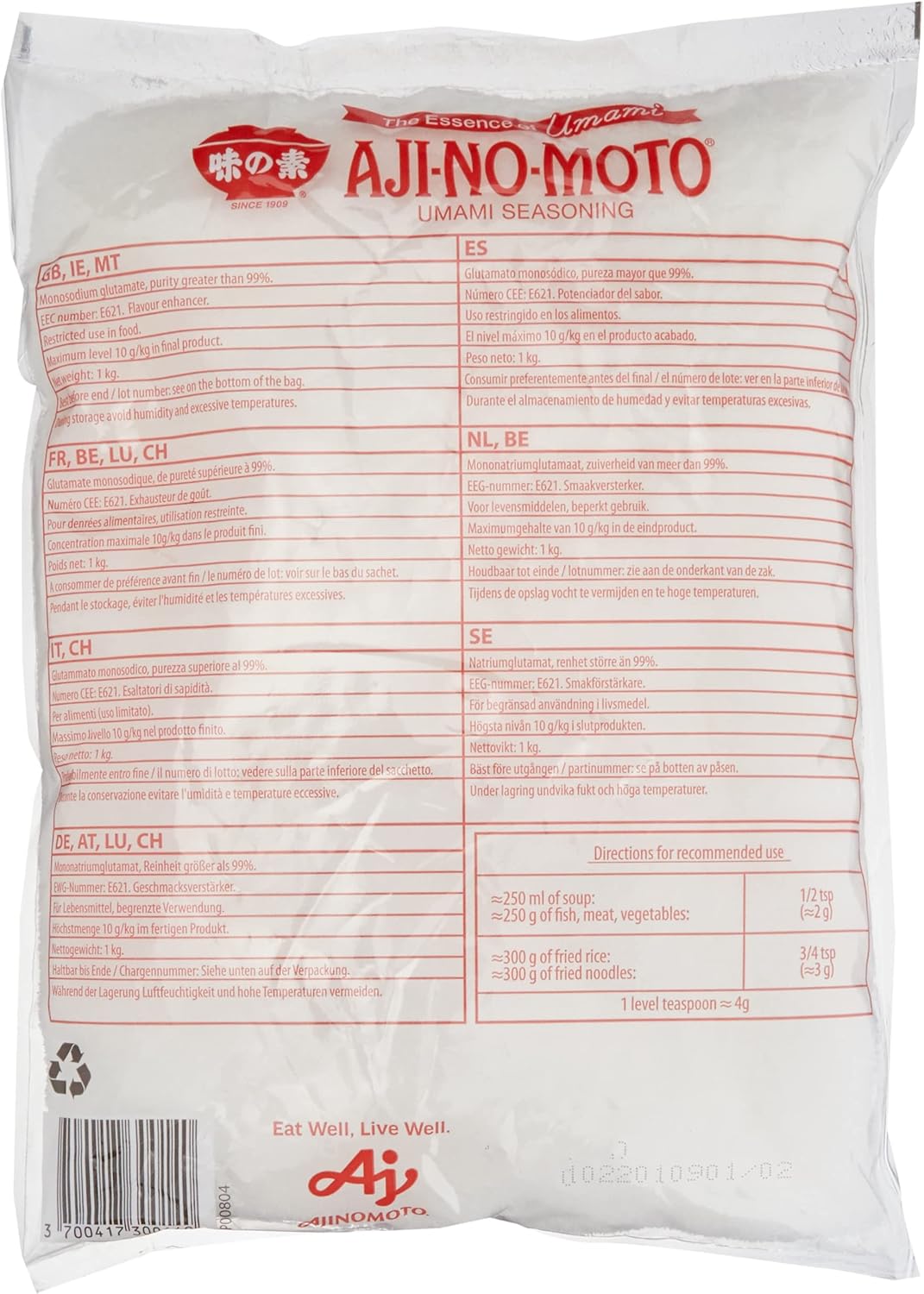 Ajinomoto - Mononatriumglutamat 1 kg 6