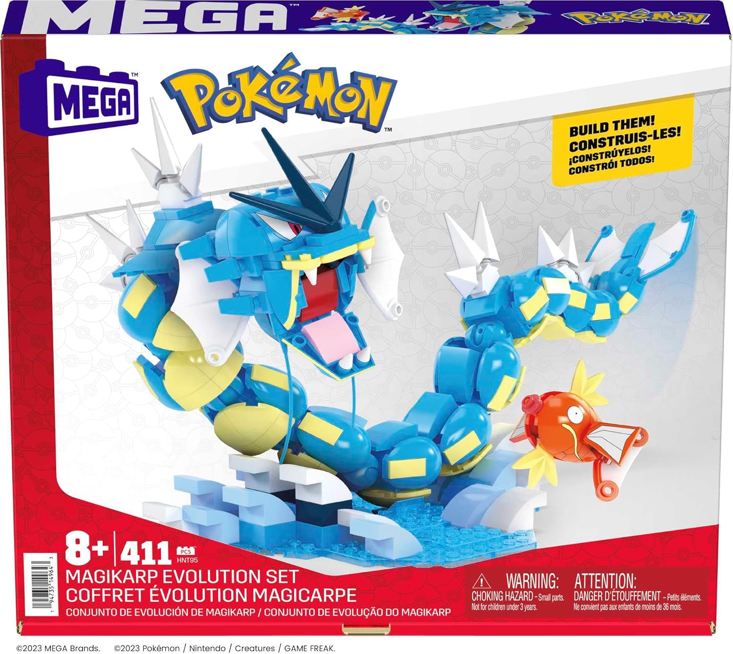 MEGA Pokémon Action Figure Building Toys Set for Kids, Magikarp Evolution Set wi 6