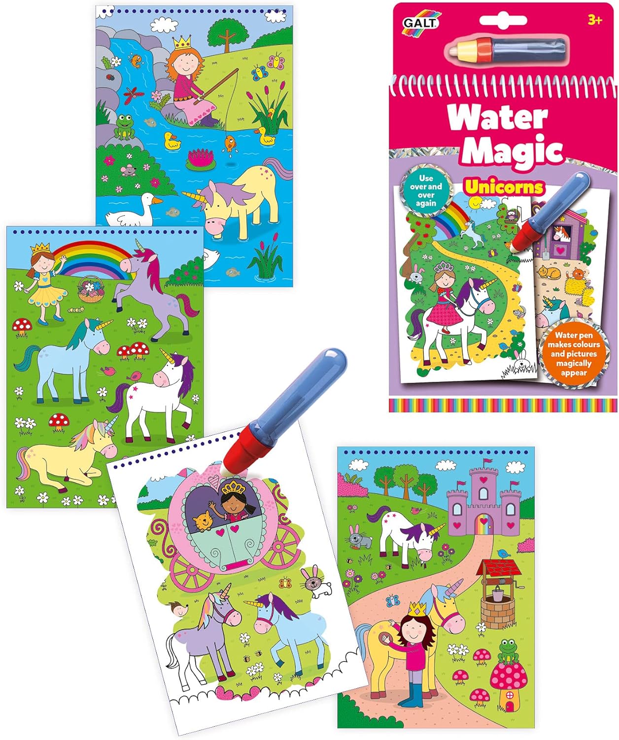 Galt Water Magic Unicorns - Reusable Mess-Free Colouring Book for Kids 4