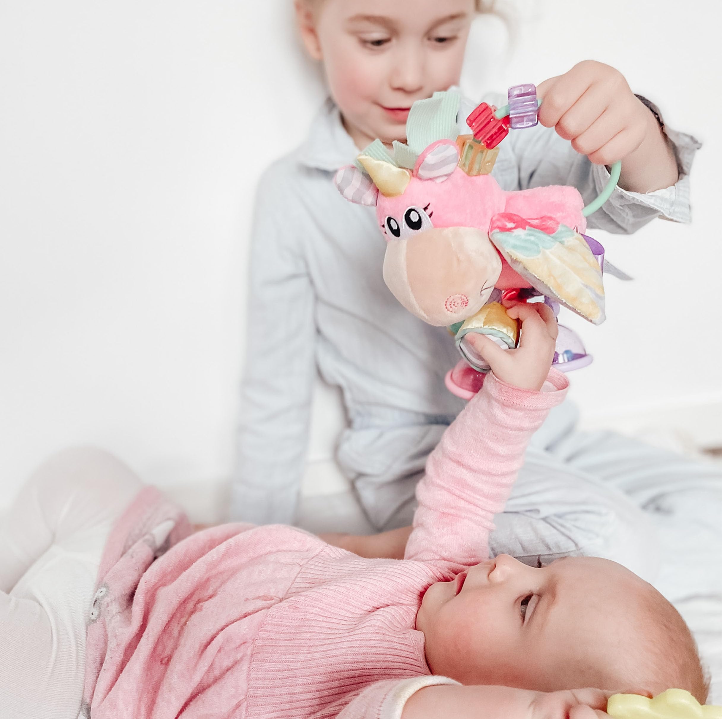 Playgro Unicorn Clip Clop Activity Rattle - Sensory Teether for 3M+ | Pink 6