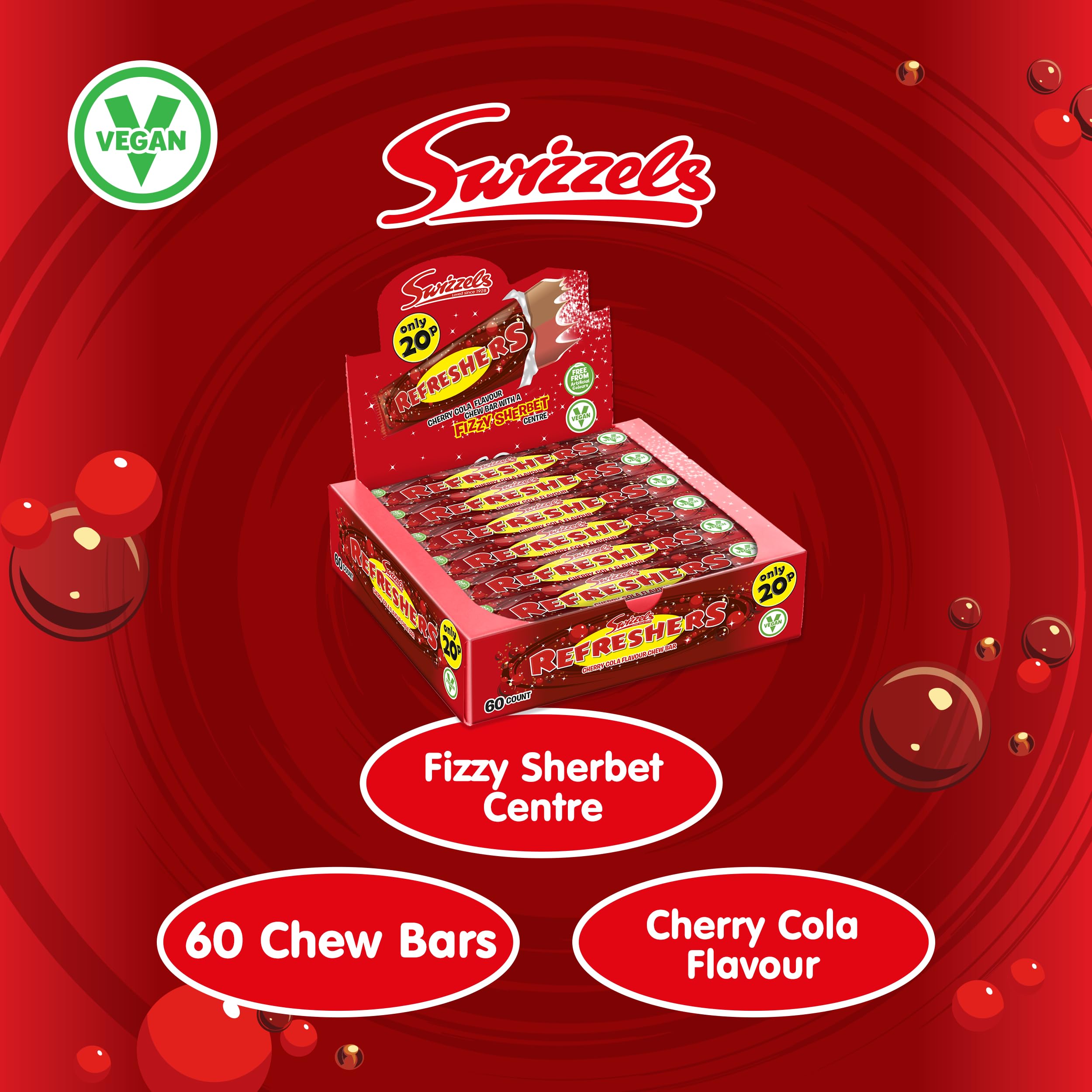 Swizzels Refreshers Cherry Cola Chew Bar (60 Stück) 3