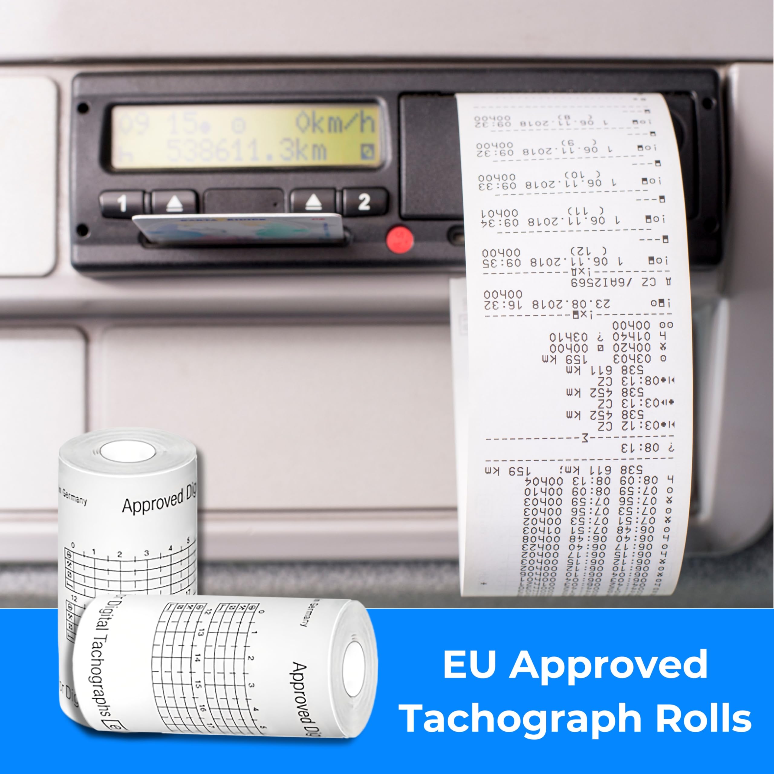 Double Dragon HGV Digital Tachograph Rolls - 57mm x 8m, 8mm Centre, EU Approved | 3 Rolls 2