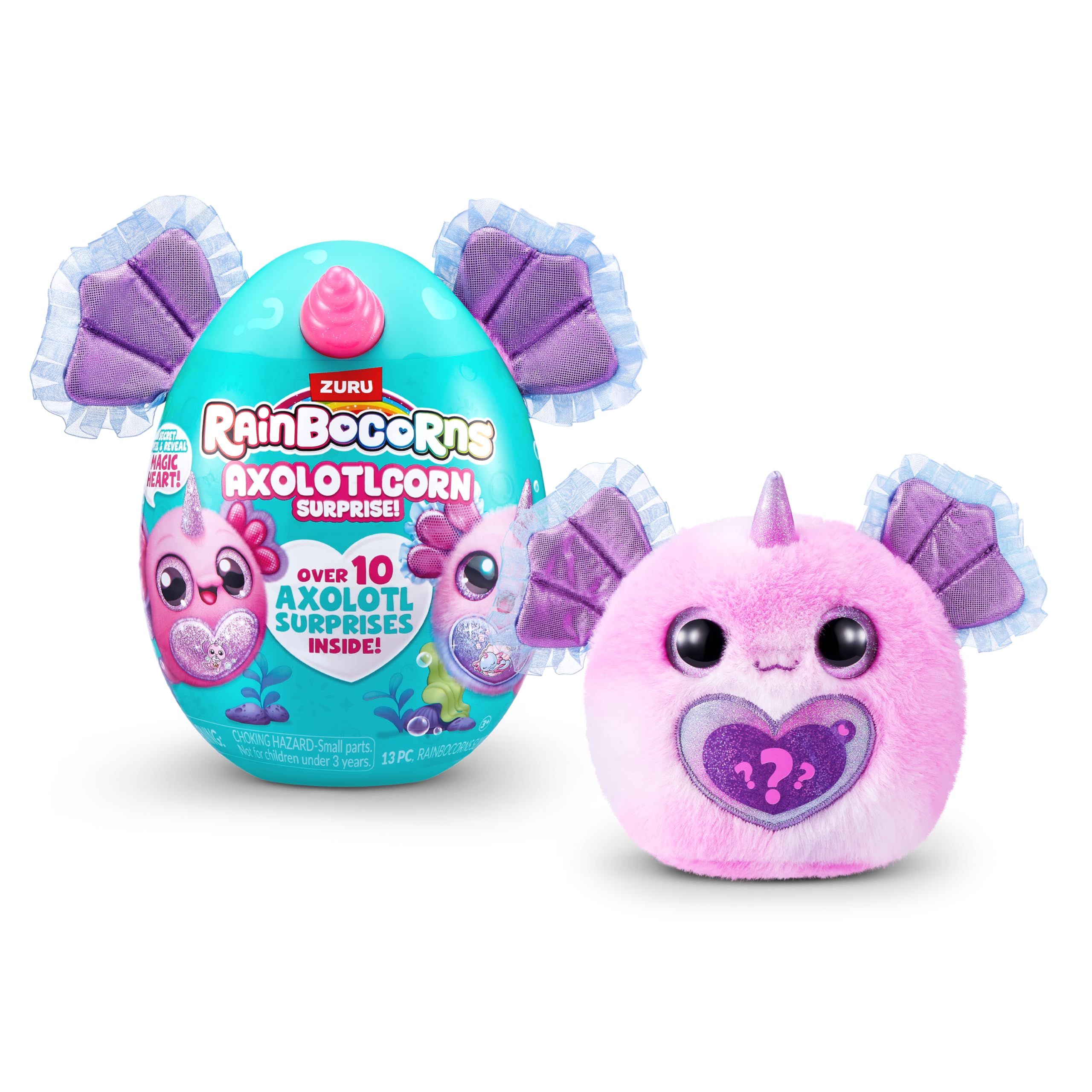 Rainbocorns Axolotlcorn Surprise by ZURU - Collectible Plush Toy with 10 Surprises, Ages 3+ 5