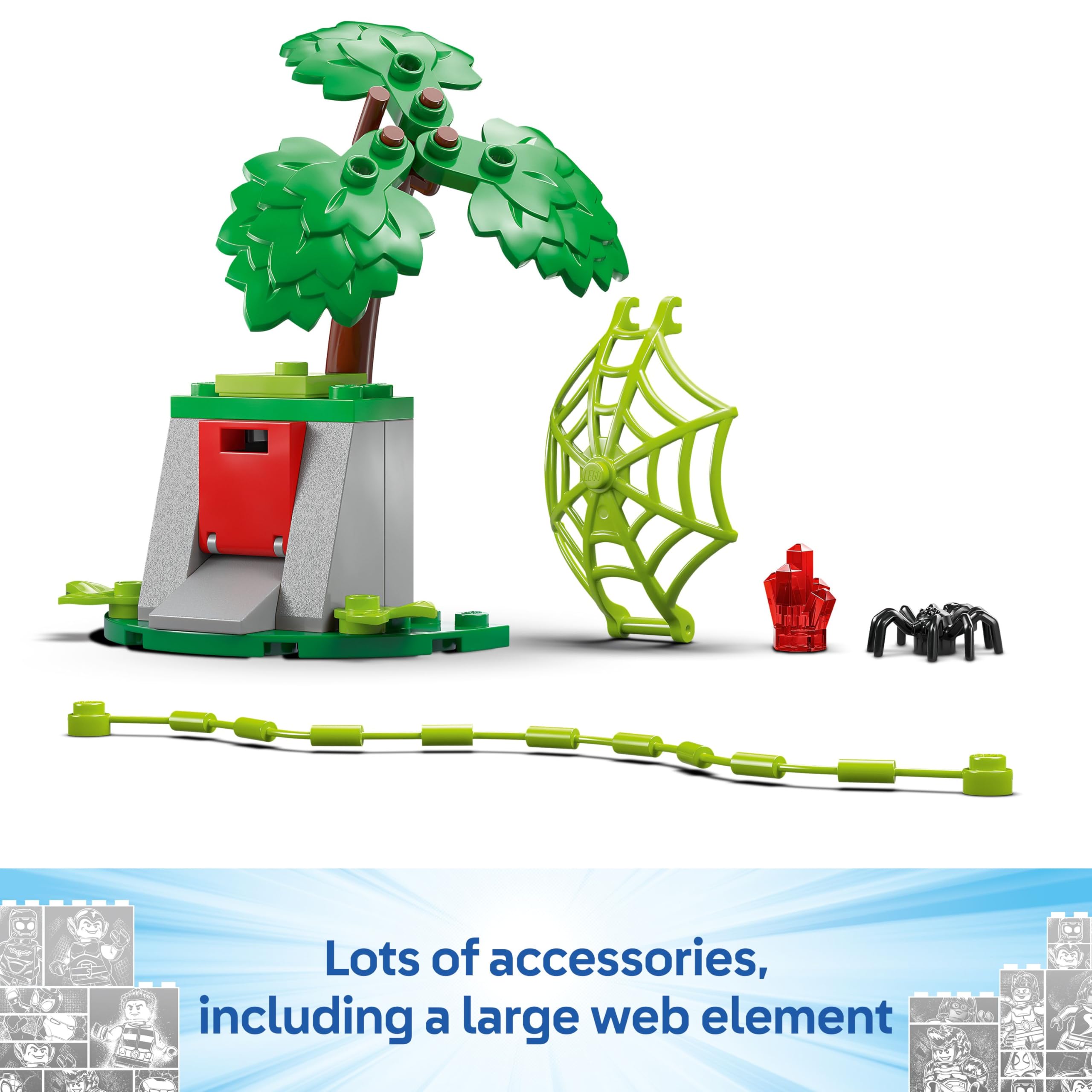 LEGO Marvel Spin and Electro Dinosaur Vehicle Chase Building Set | Ages 4+ 6