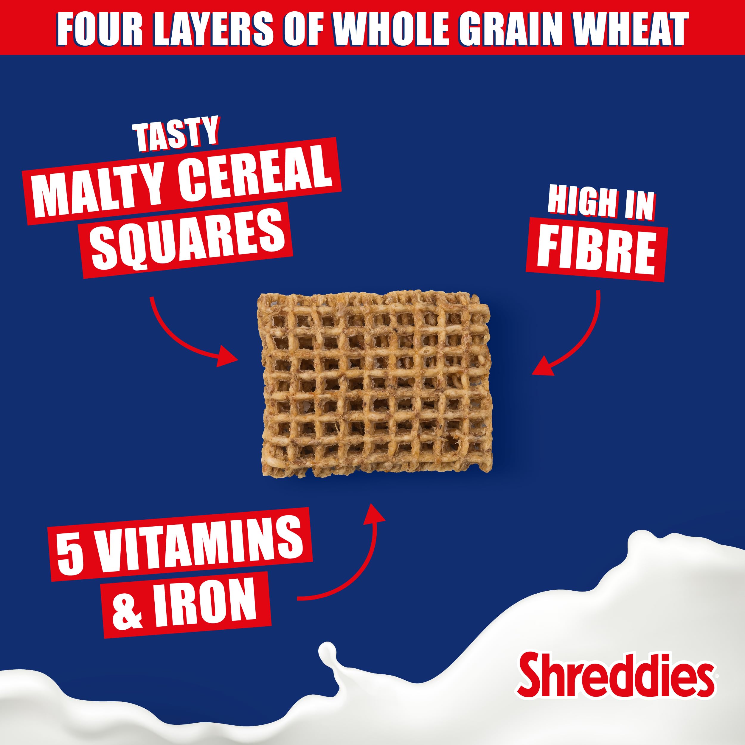 Nestlé Shreddies Original Cereal 390g - High in Fibre, Fortified with Vitamins & Iron