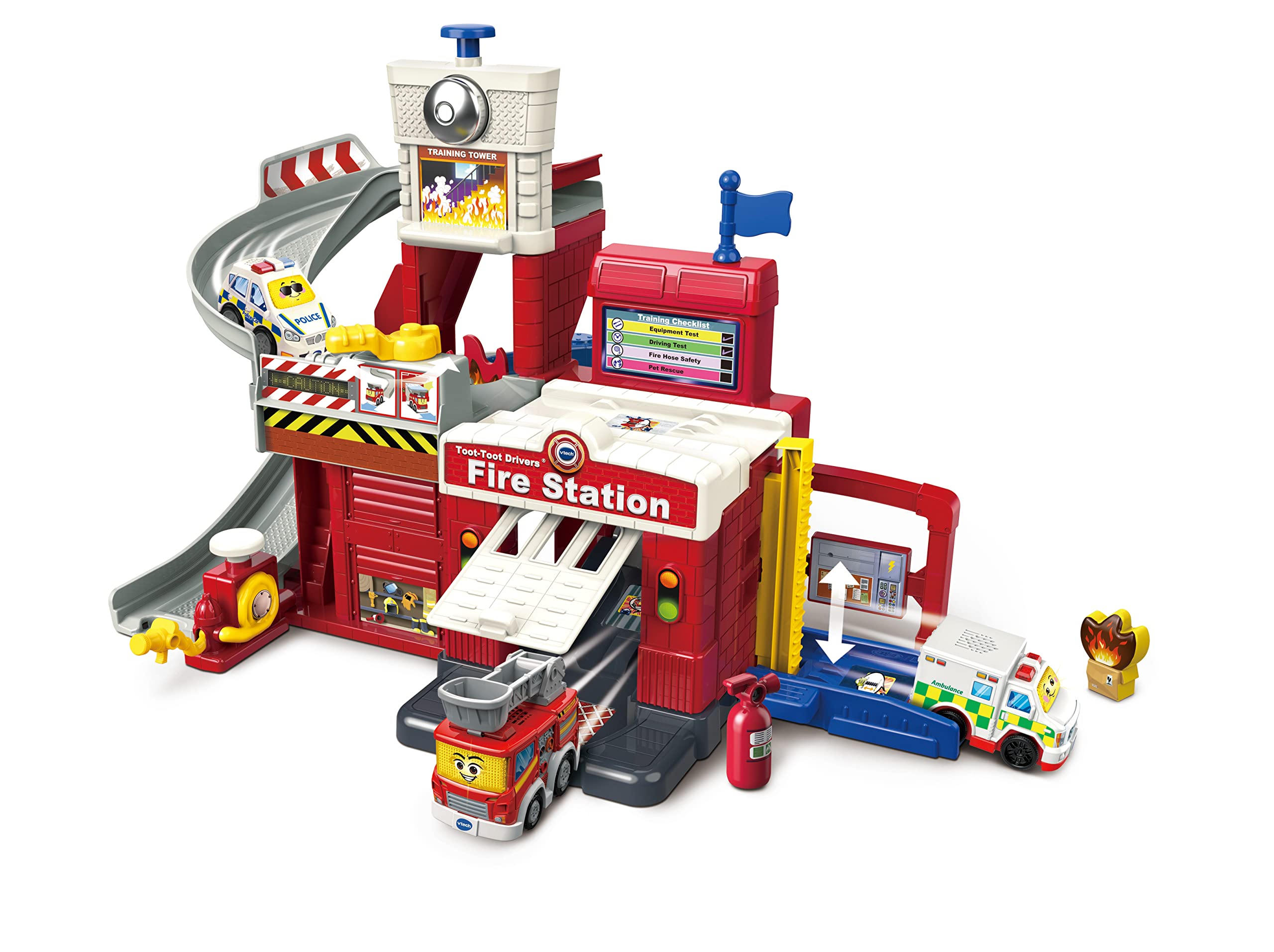 VTech Toot-Toot Drivers Fire Station Playset with Interactive SmartPoint Fire Engine | Ages 1-5 6