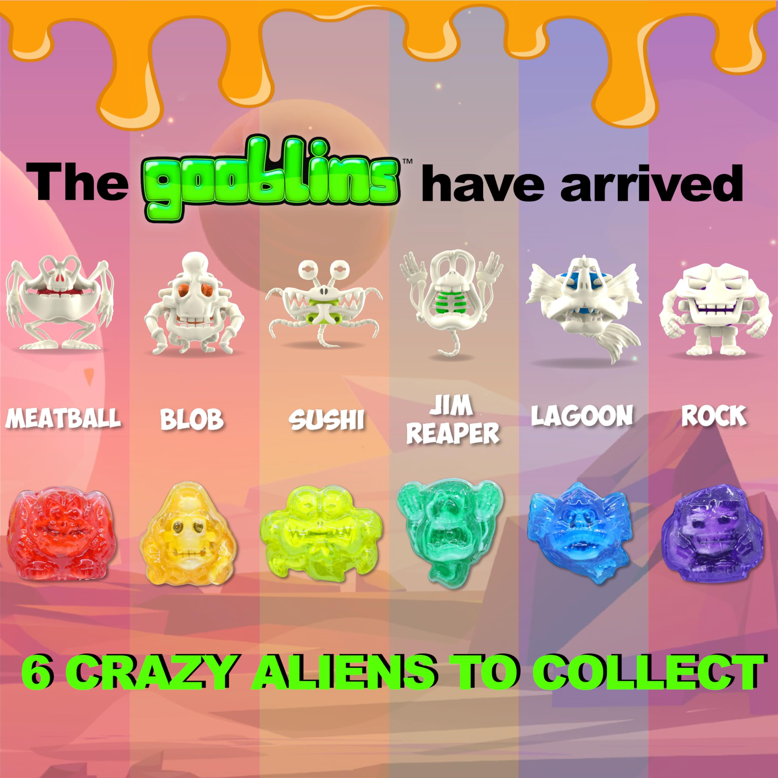 Gooblins 2 Pack - Stretch, Squeeze & Build Slime Alien Skeleton Puzzle 9