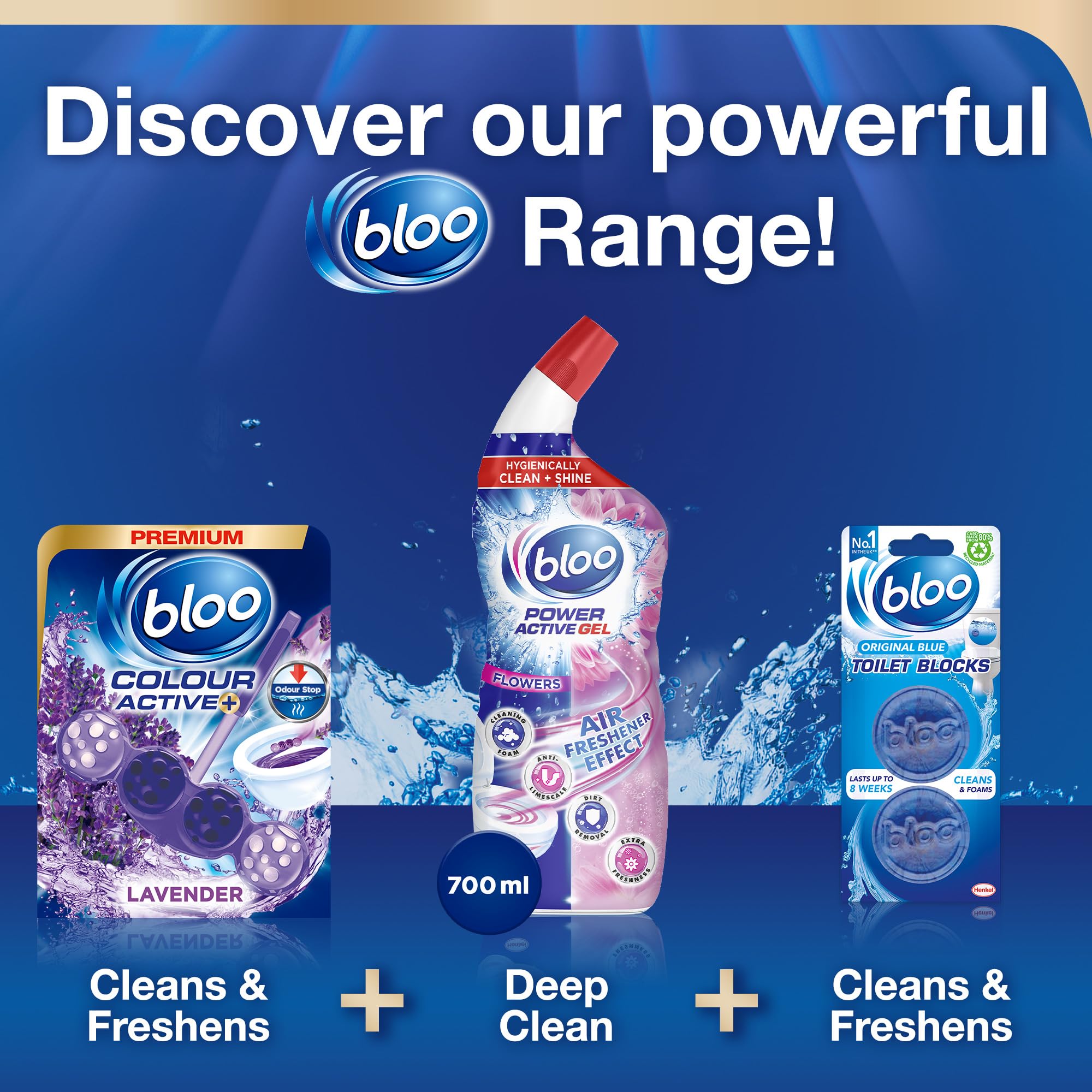 Bloo Colour Active Toilet Rim Block - Lavender Scent, Anti-Limescale, Odour-Stop Technology, 240 Flushes 7