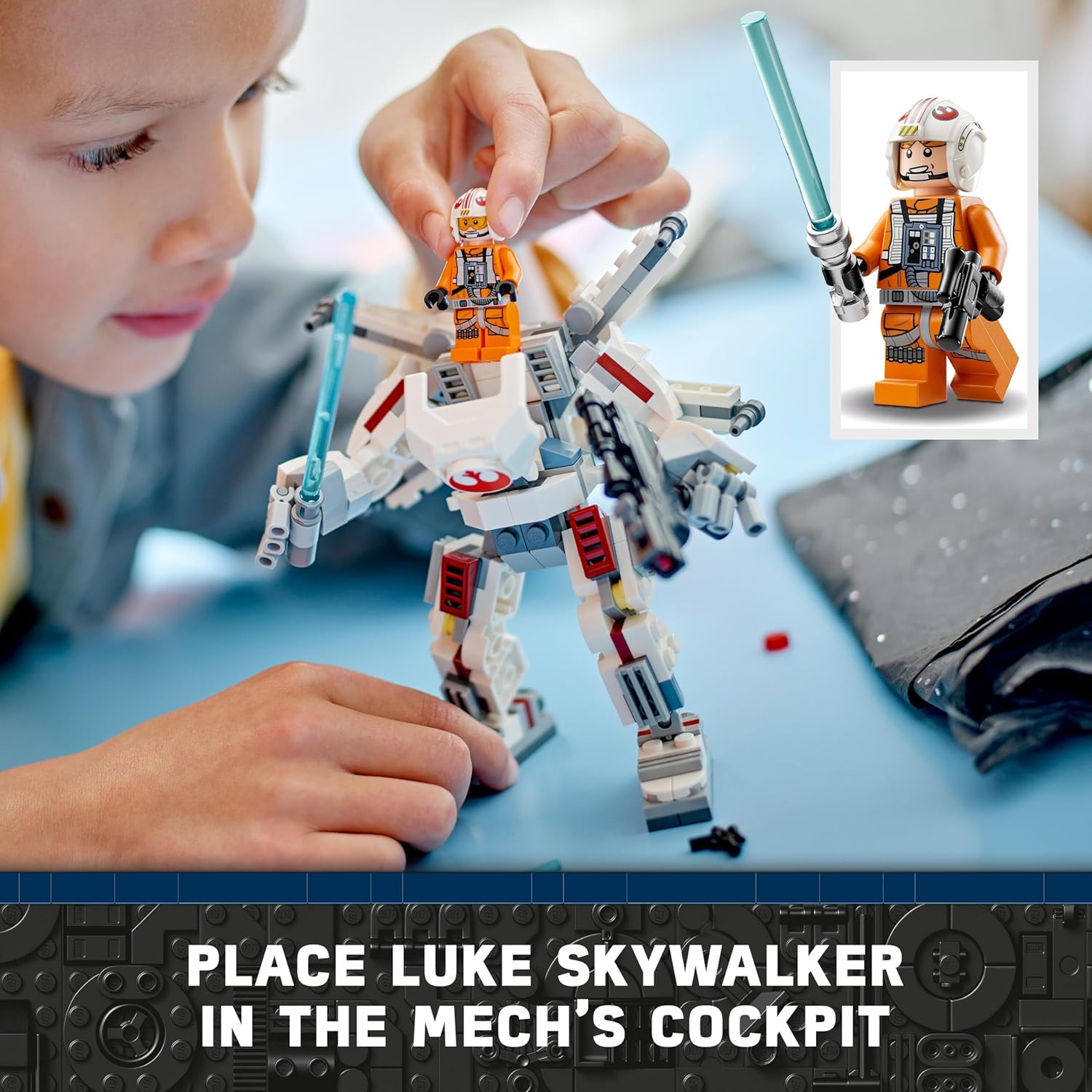 LEGO Star Wars Luke Skywalker X-Wing Mech Building Set - Posable Action Figure with Lightsaber for Kids 6+ 9