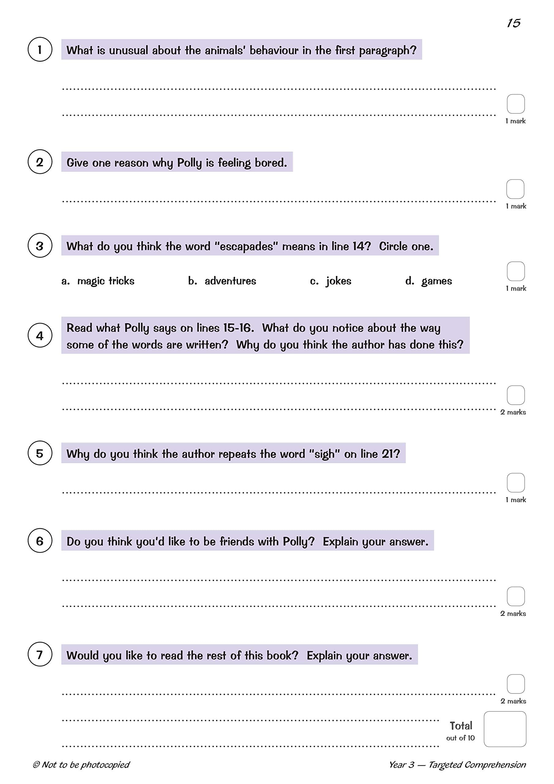 CGP New KS2 English Targeted Question Book: Year 3 Reading Comprehension - Book 2 (with Answers) 5