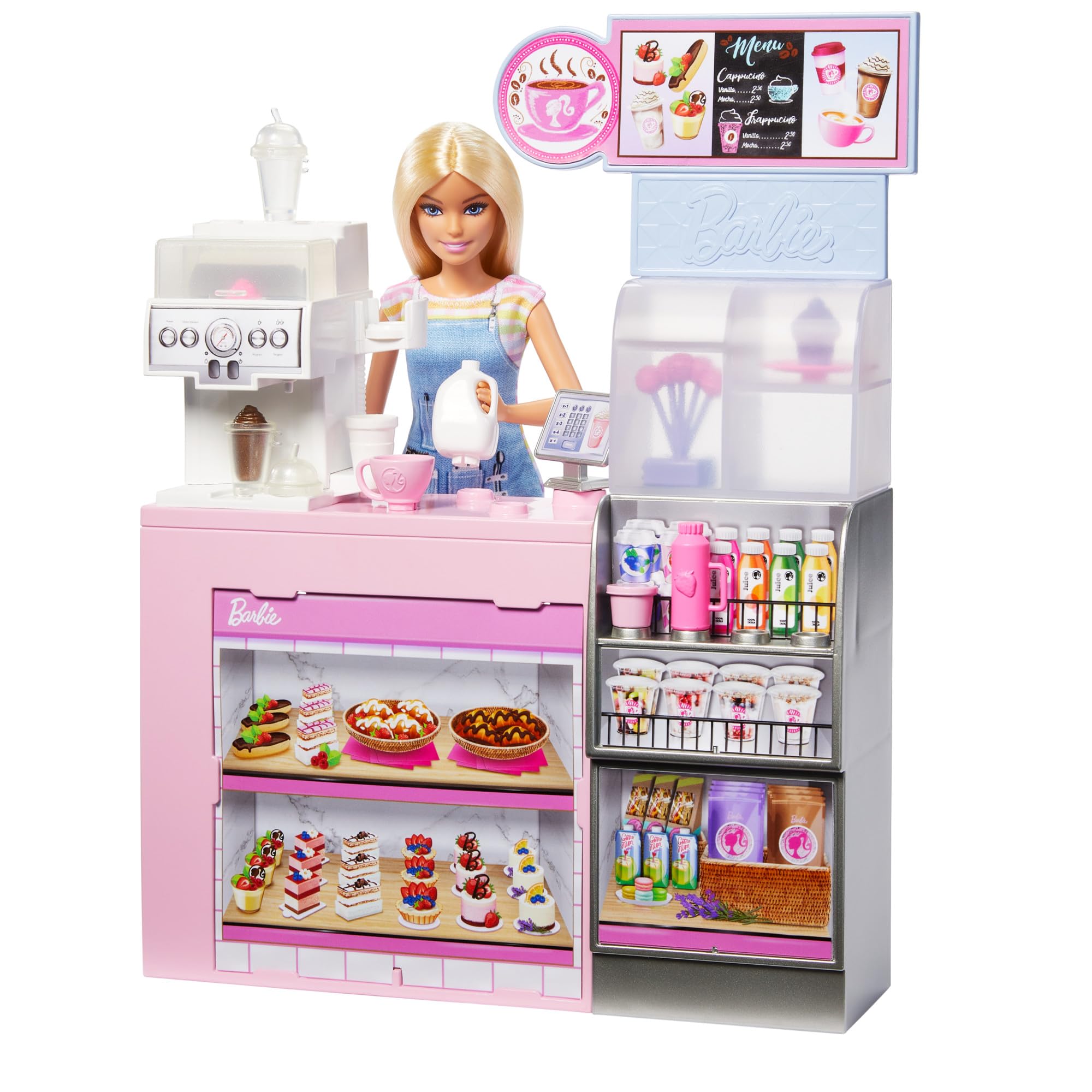 Barbie Coffee Shop Playset with Blonde Barista Doll & 13-Piece Accessory Set 6