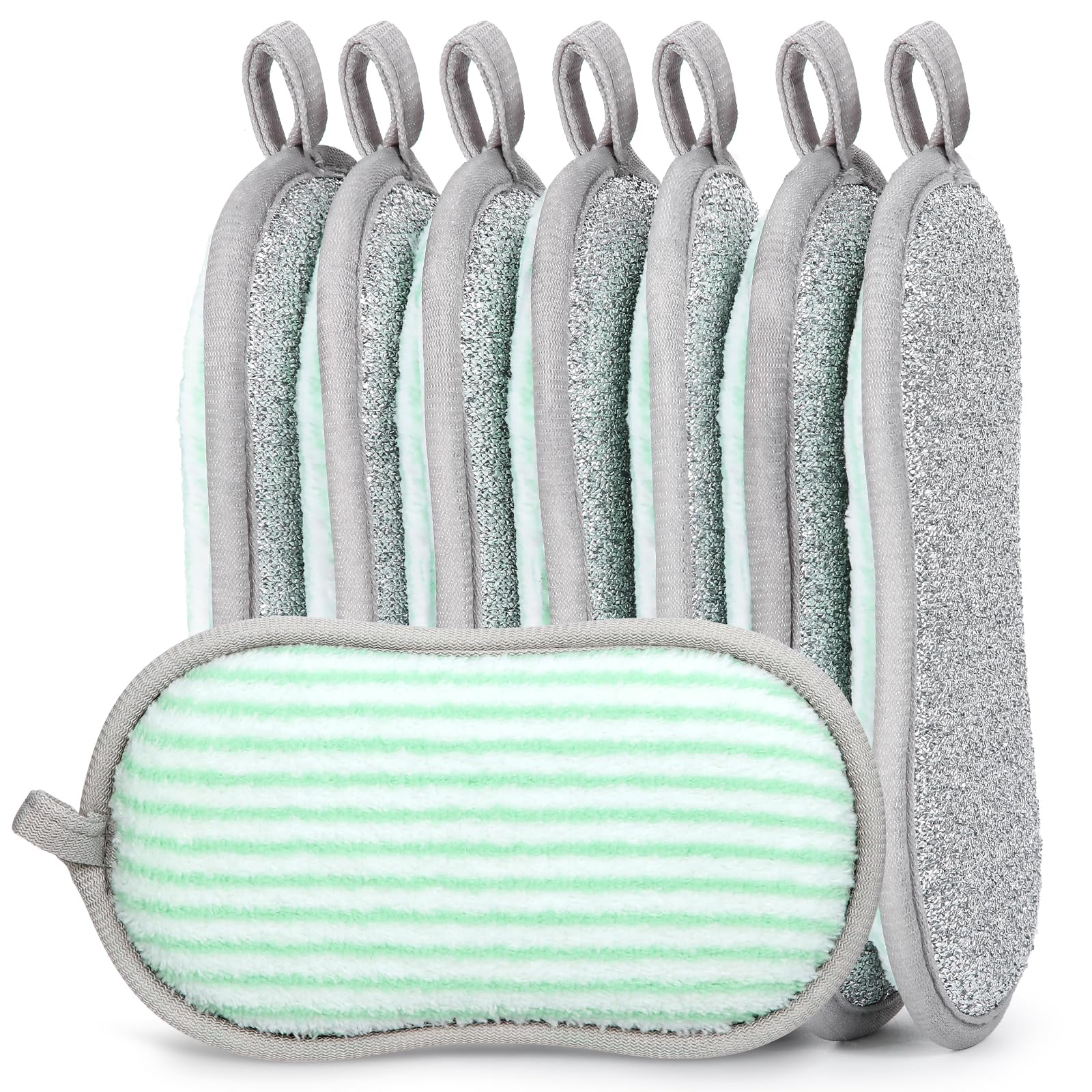 Euqvunn 8 Pack Dual-Sided Kitchen Cleaning Sponges | Non-Scratch, High-Density