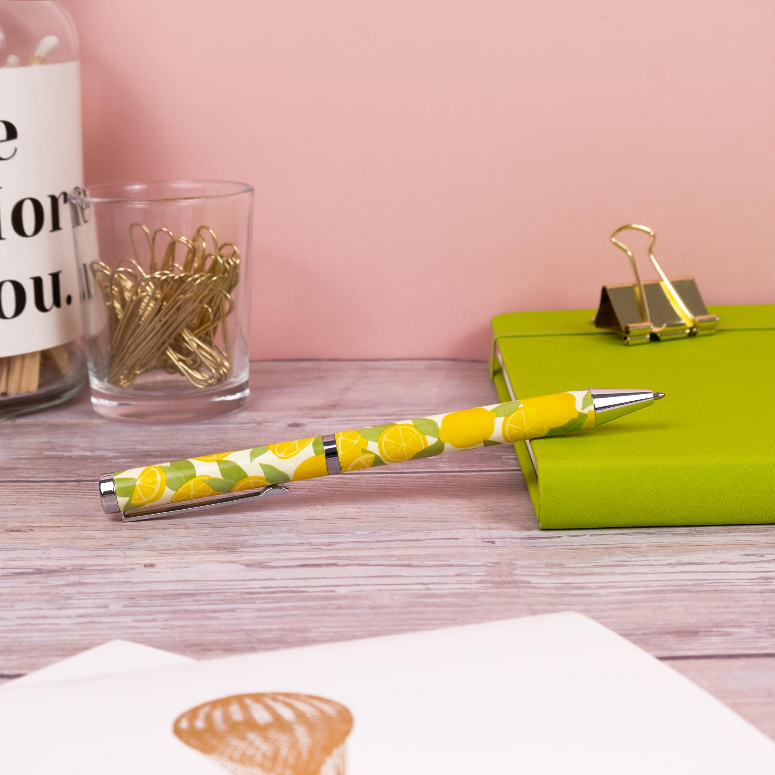 Robert Frederick Lemons Ballpoint Pen - Black Ink Twist Nib | Gift Box Included | Yellow 2