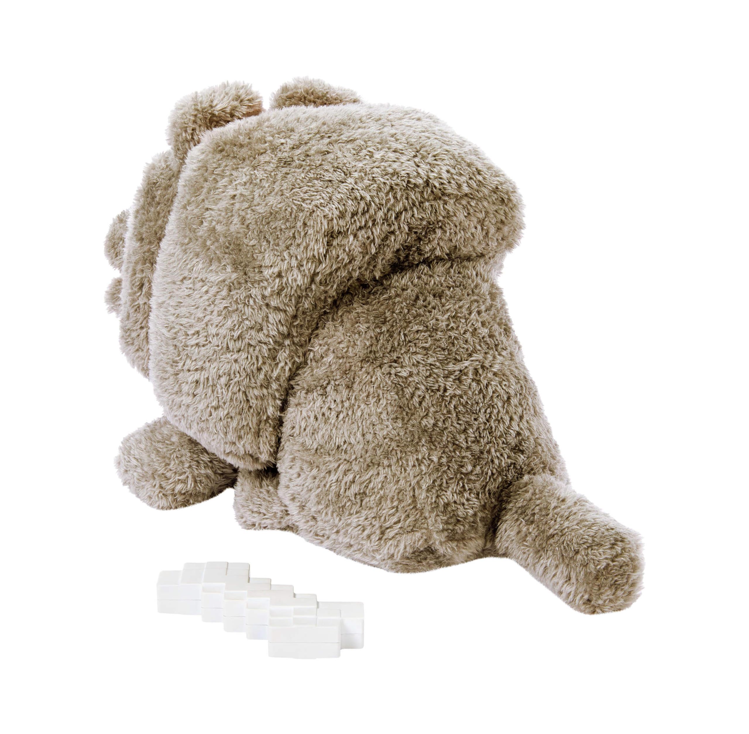 Minecraft Dennis the Wolf Plush Toy with Feeding Action & Sound - Interactive Stuffed Animal for Kids 3+ 6