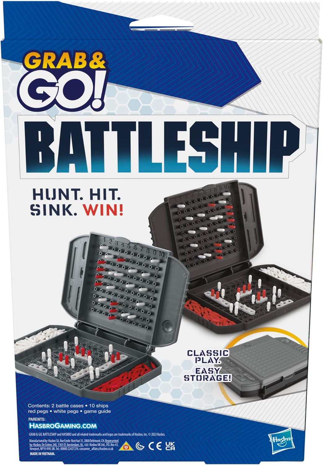 Hasbro Gaming Battleship Grab and Go Game, Portable 2-Player Strategy Board Game 5