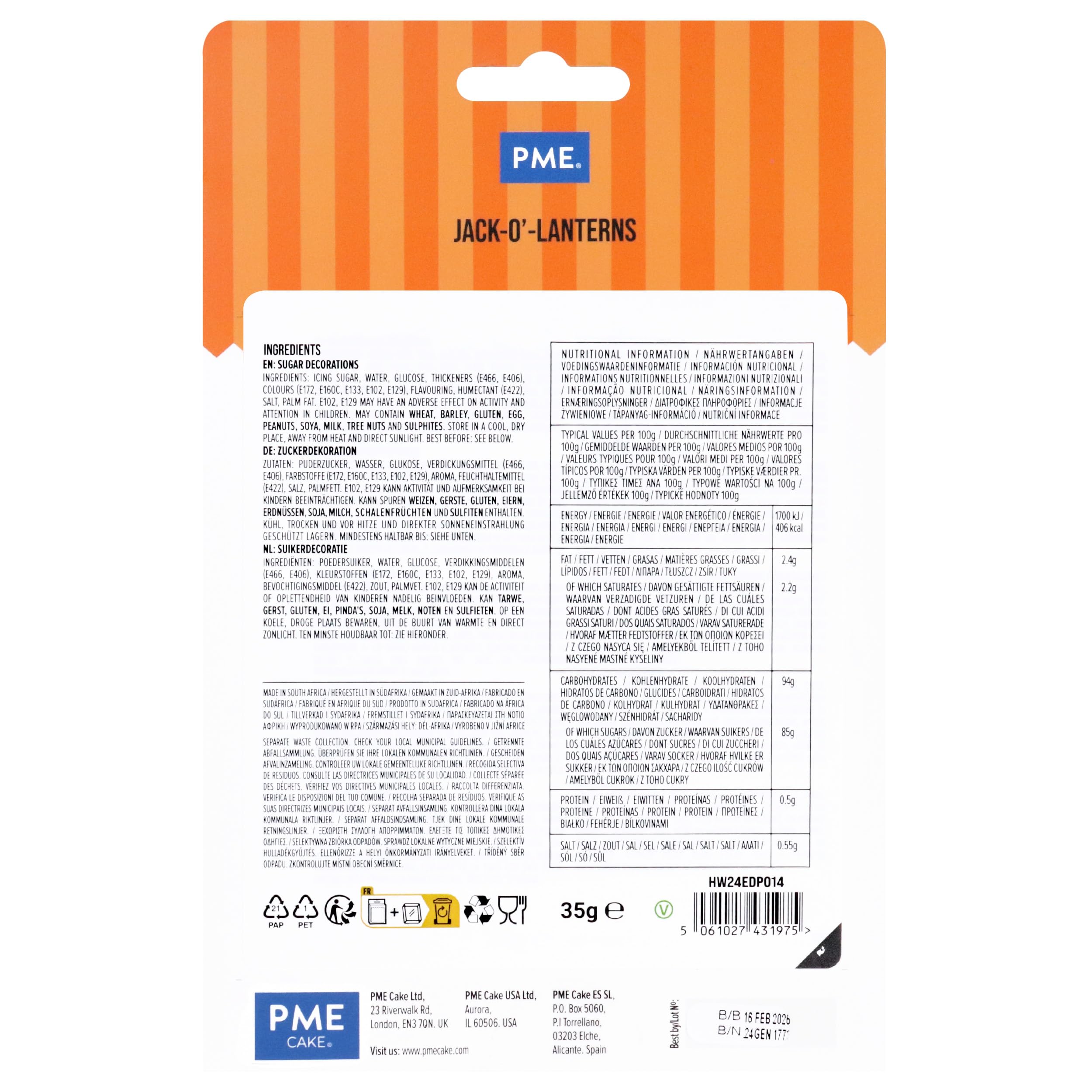 PME - Halloween Edible Sugar Decorations - Pumpkins (Set of 12) 6