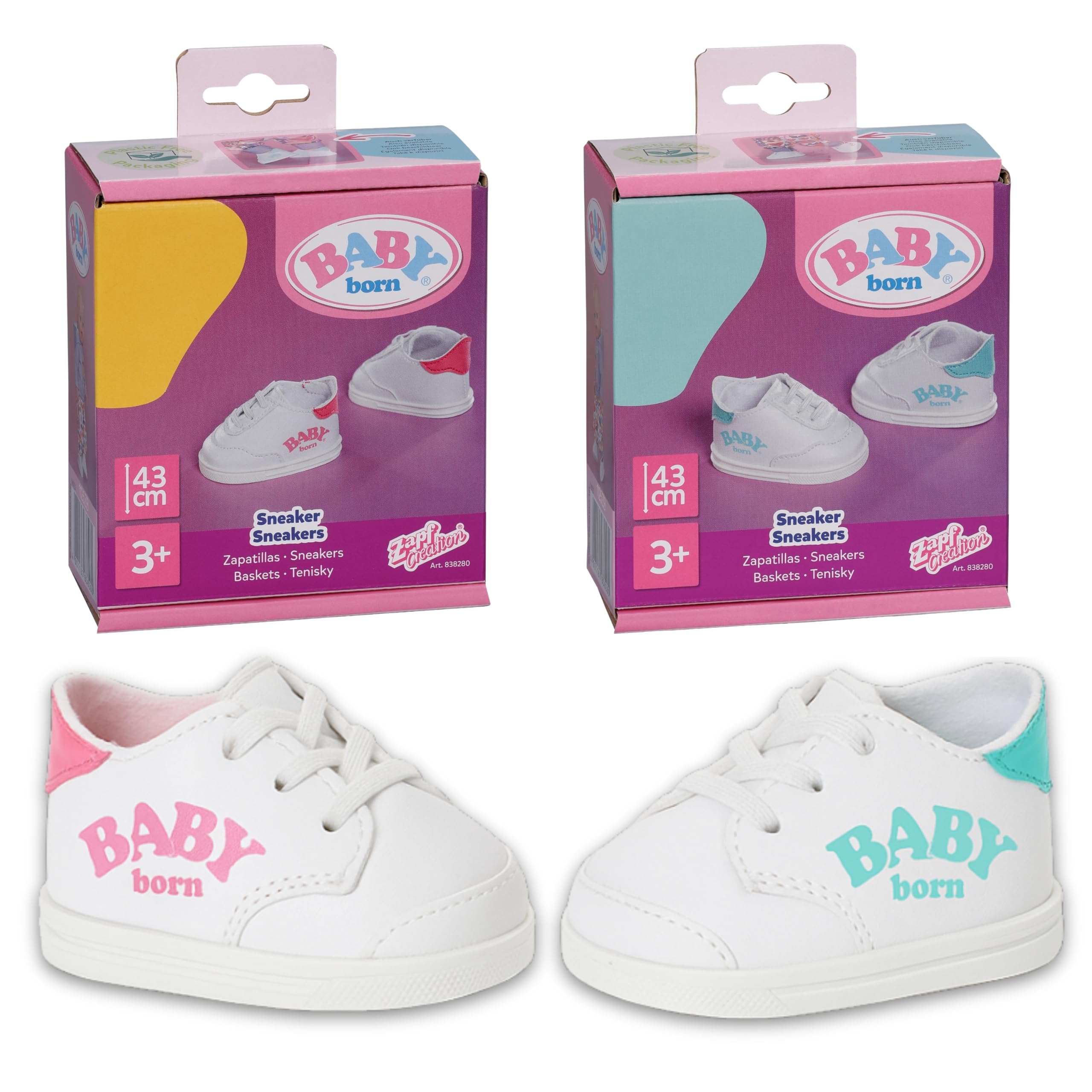 BABY born Doll Sneakers - Random Design Selection | Fits 43cm Dolls | Polyester