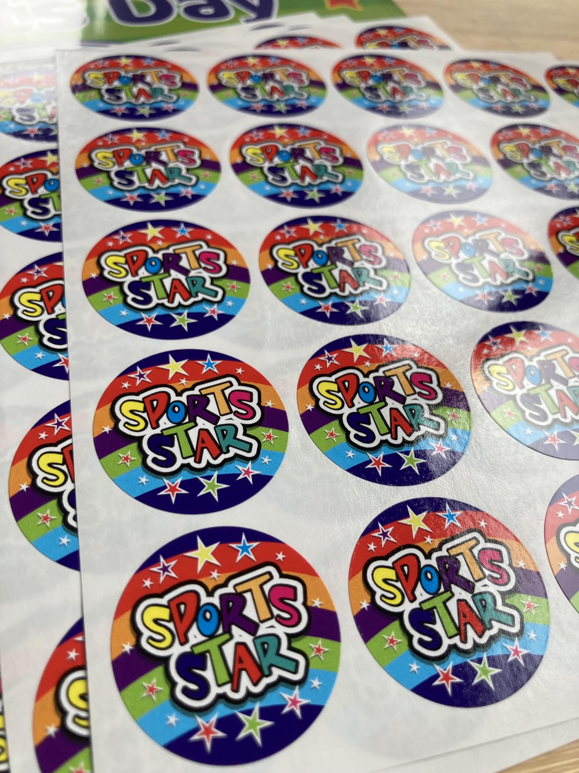SuperStickers Sports Star Stickers - 125 Pack, 28mm Circular Stickers for Sports Rewards