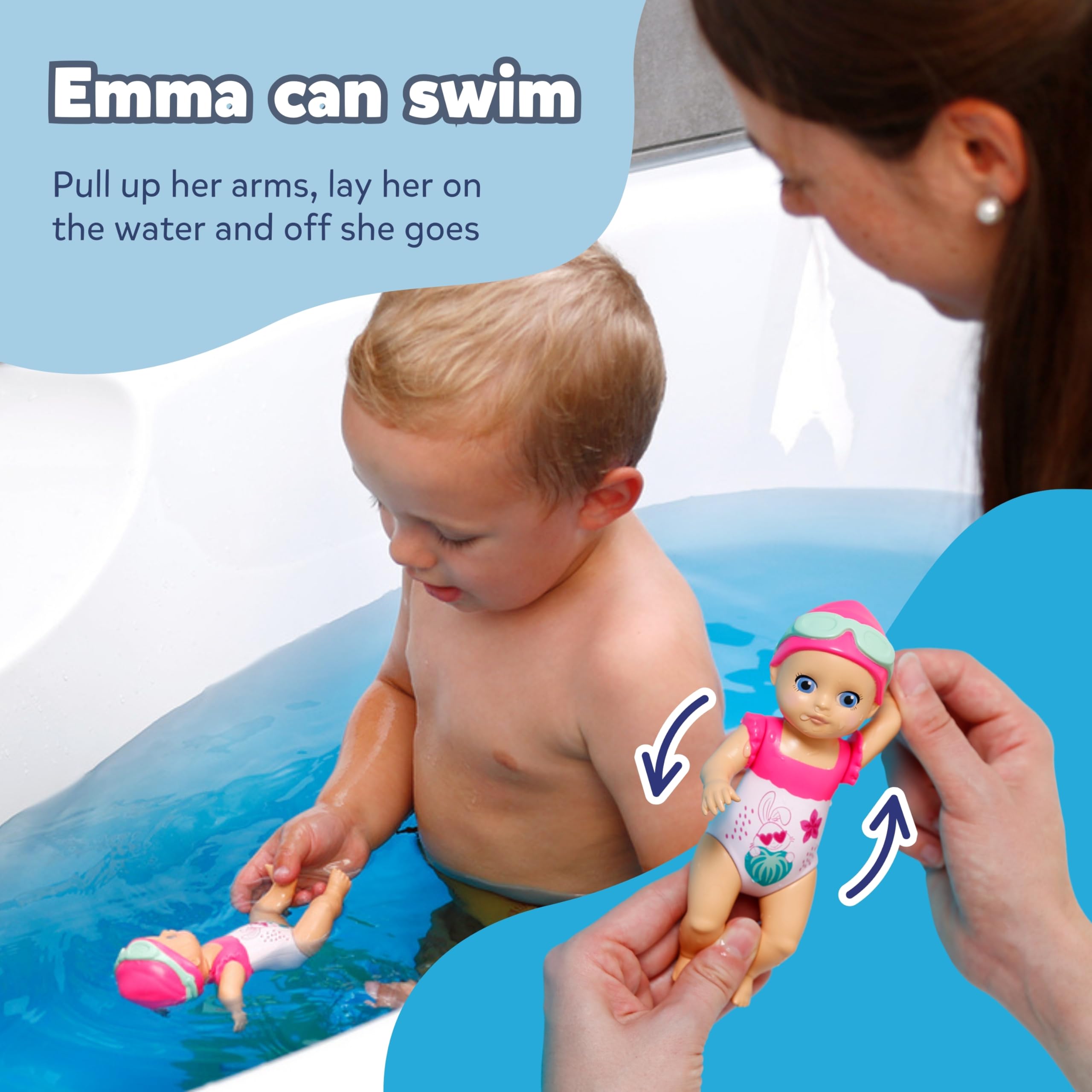 BABY born Splish Splash Emma - Interactive Bath Toy with Wind-Up Swimming Mechanism 4