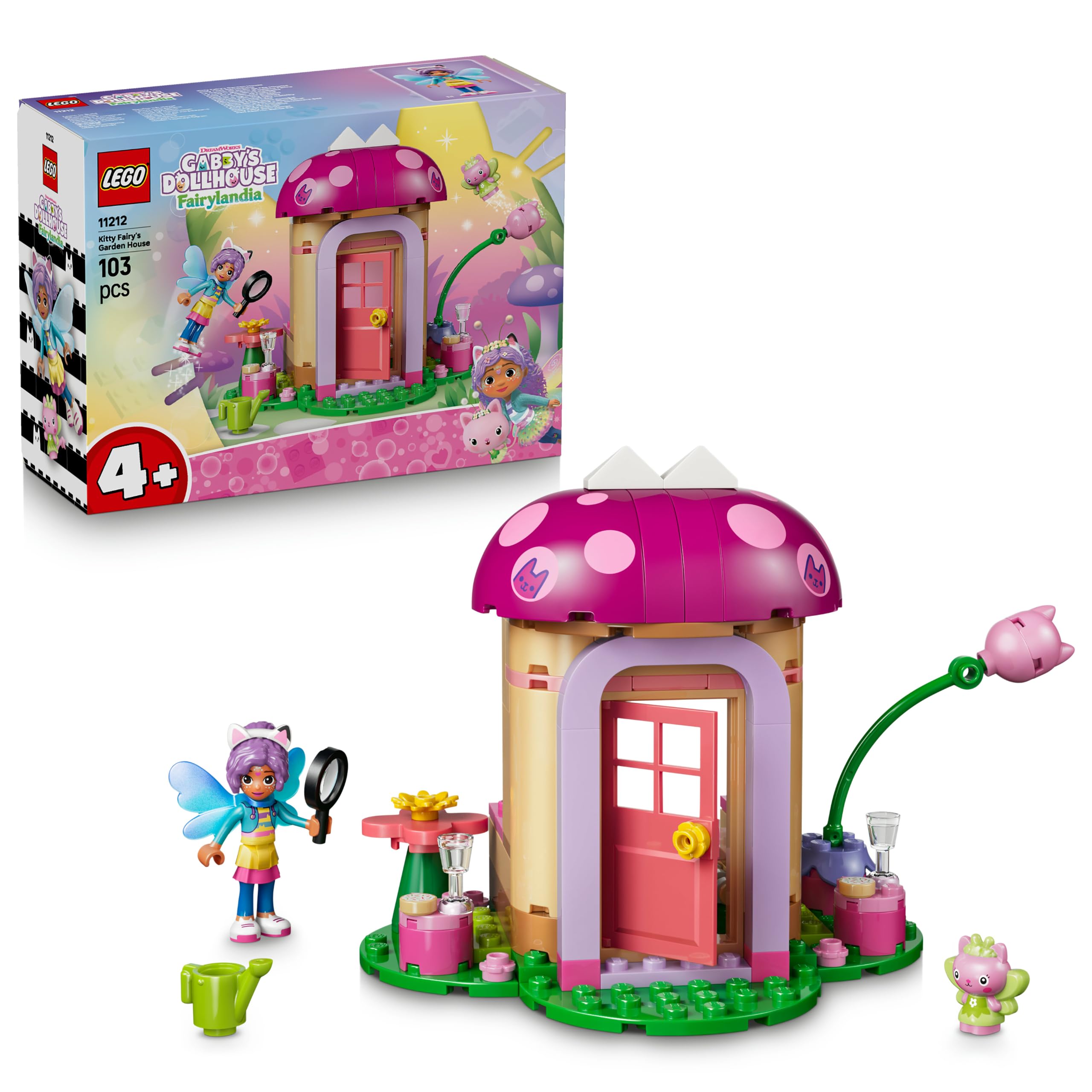 LEGO Gabby's Dollhouse Kitty Fairy's Garden House Building Set - Ages 4+