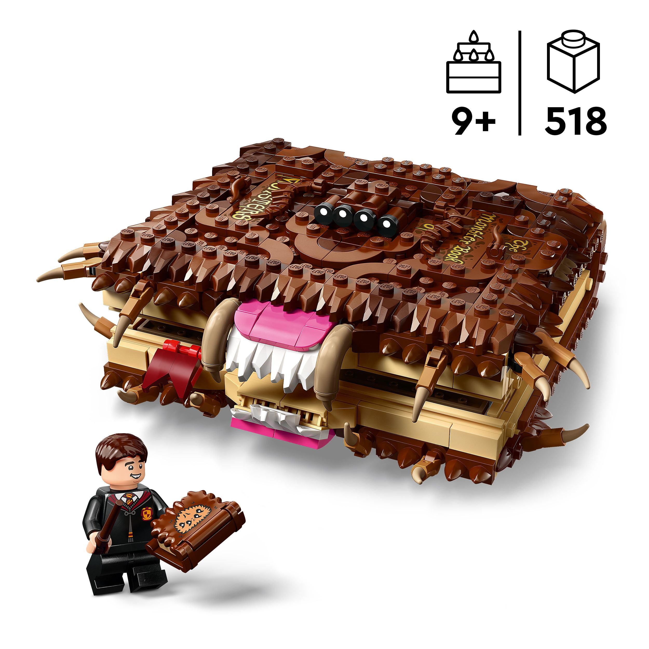 LEGO Harry Potter Chomping Monster Book of Monsters 76449 - Interactive Pull-Back Building Set for Kids 9+
