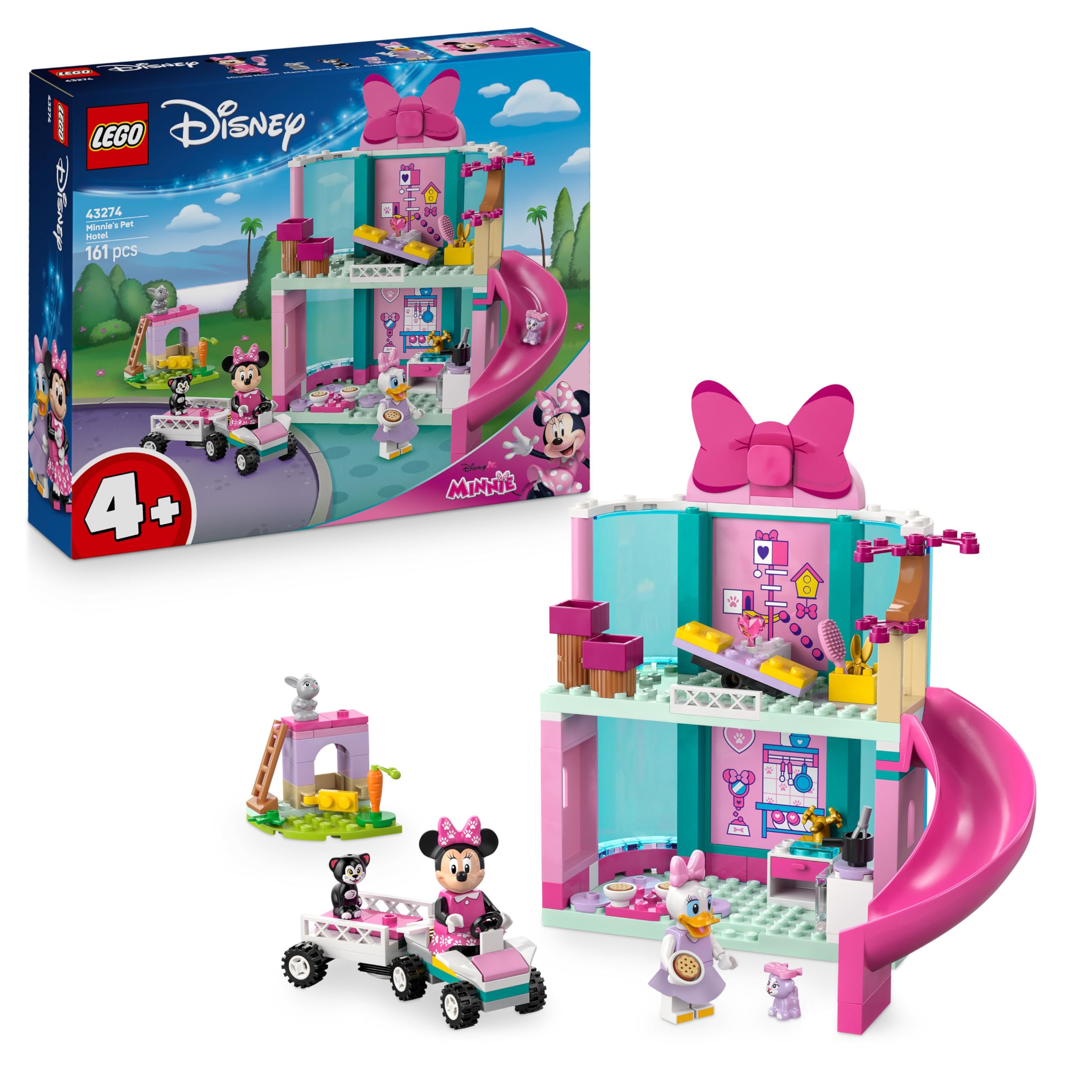 LEGO ǀ Disney Minnie’s Pet Hotel Building Toy with Minnie Mouse & Daisy Duck - 161-Piece Set for Ages 4+