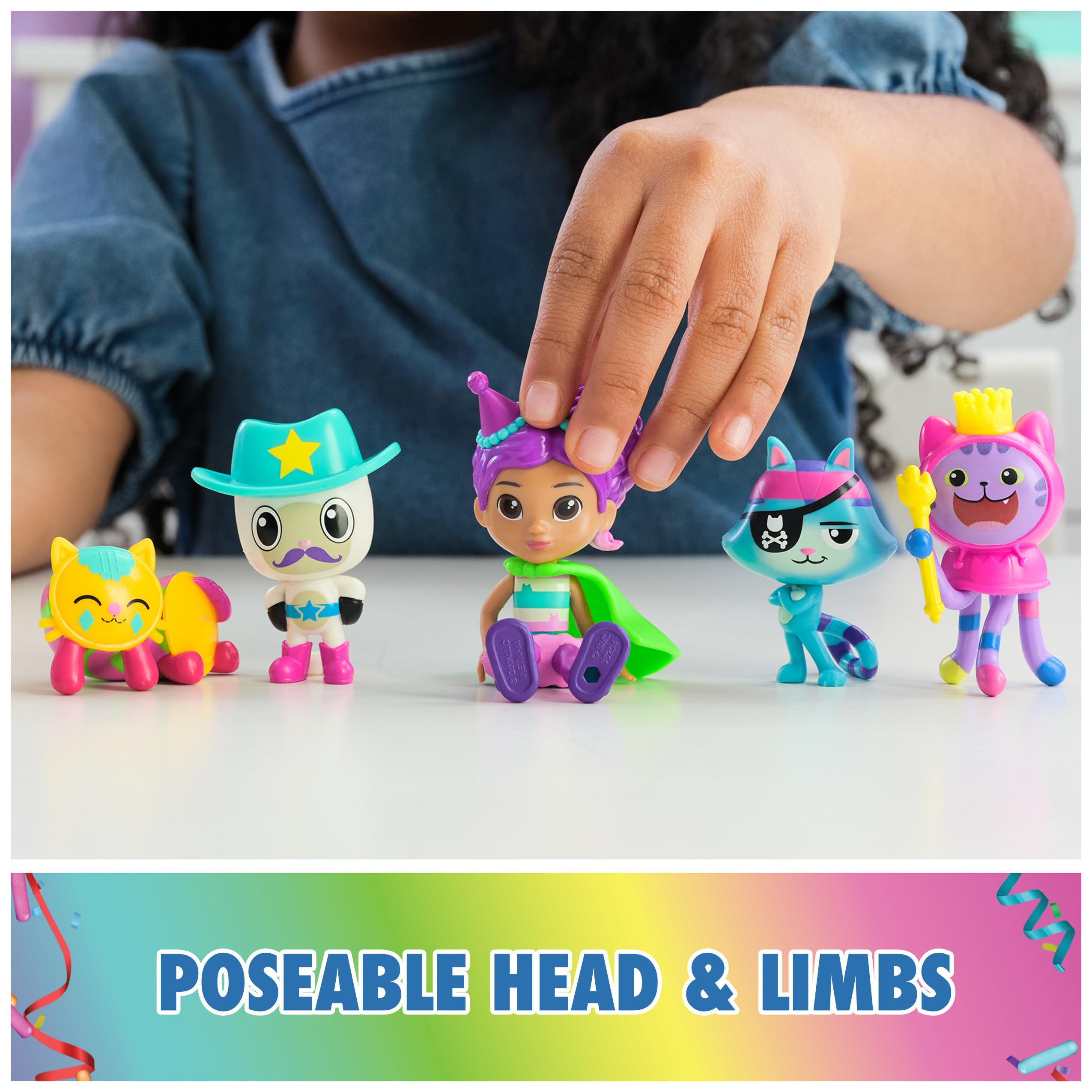 Gabby’s Dollhouse Celebration Figure Set - 6 Toy Figures with Surprise Cape & App Reward, Kids' Playset for Ages 3+ 8