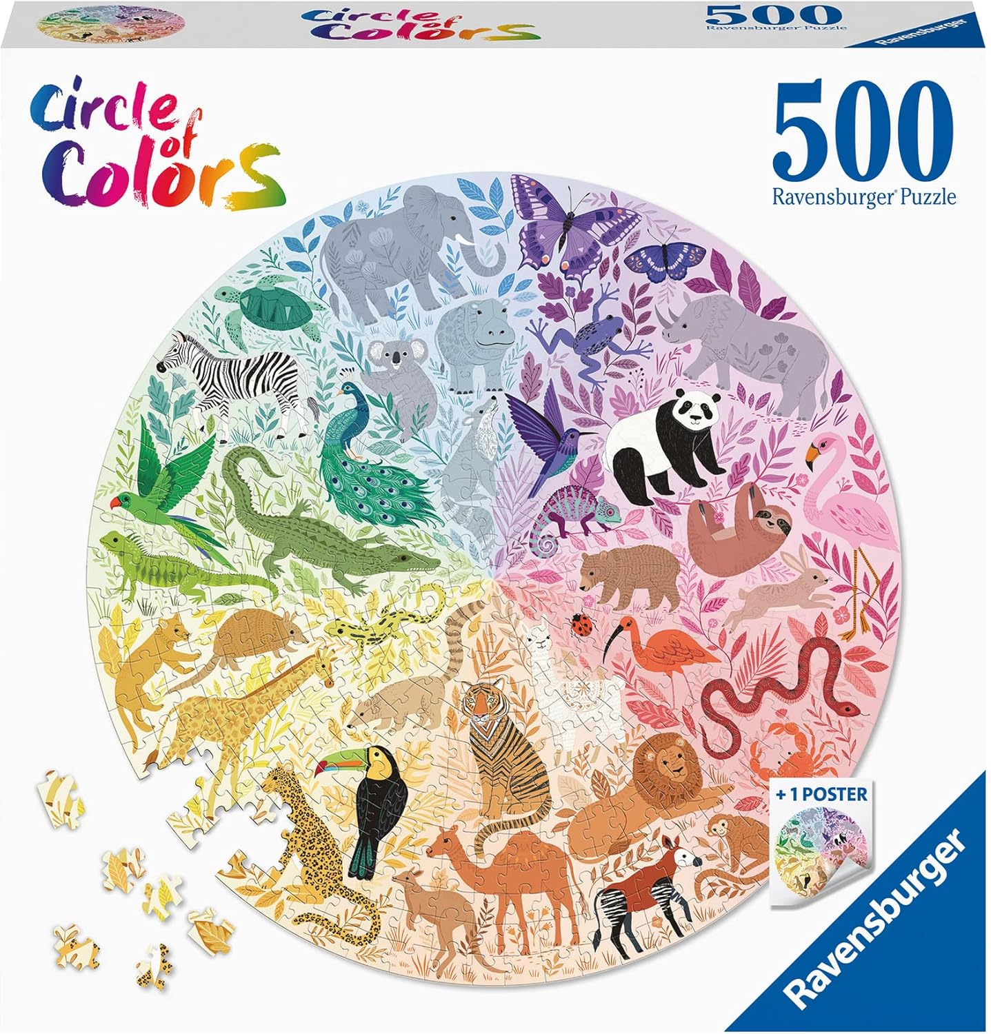 Ravensburger Circle of Colours - Animals 500 Piece Jigsaw Puzzle