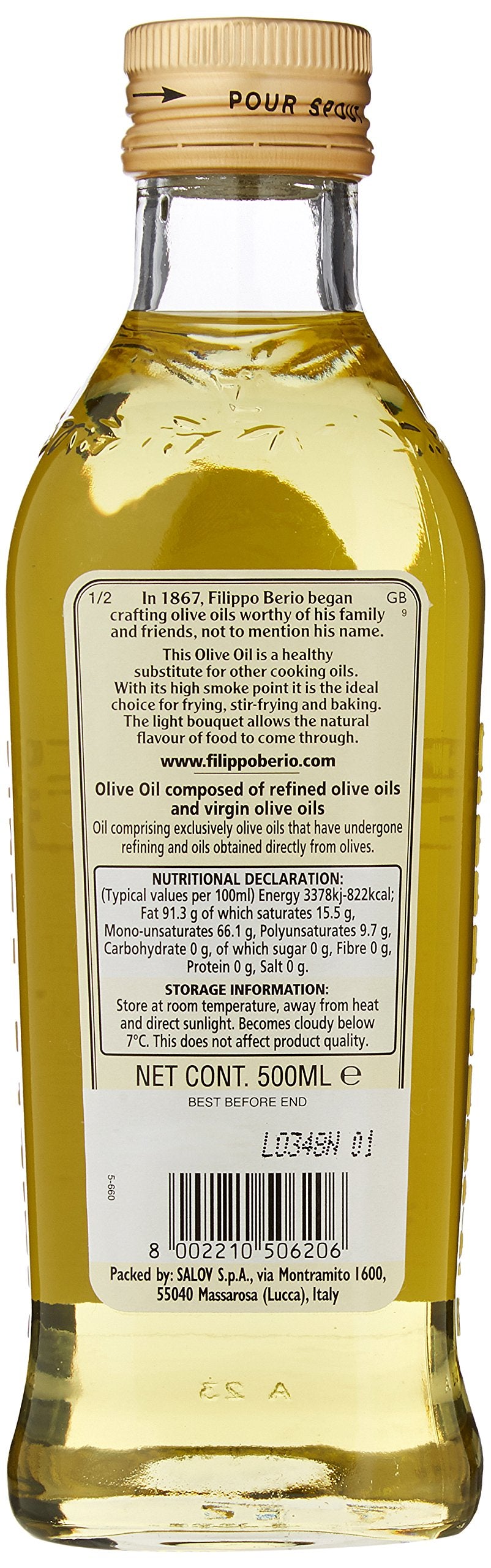 Filippo Berio Mild & Light Olive Oil - Healthy Cooking Substitute | 500 ml 2